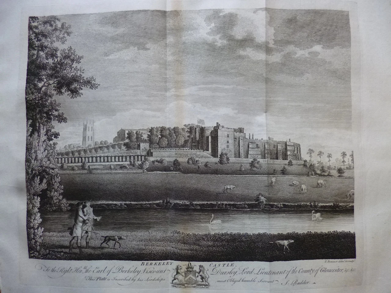 Landscape Set 2: Rudders Views of Gloucestershire Houses, Dimensions: 48cm x 41cm. Published c 1775