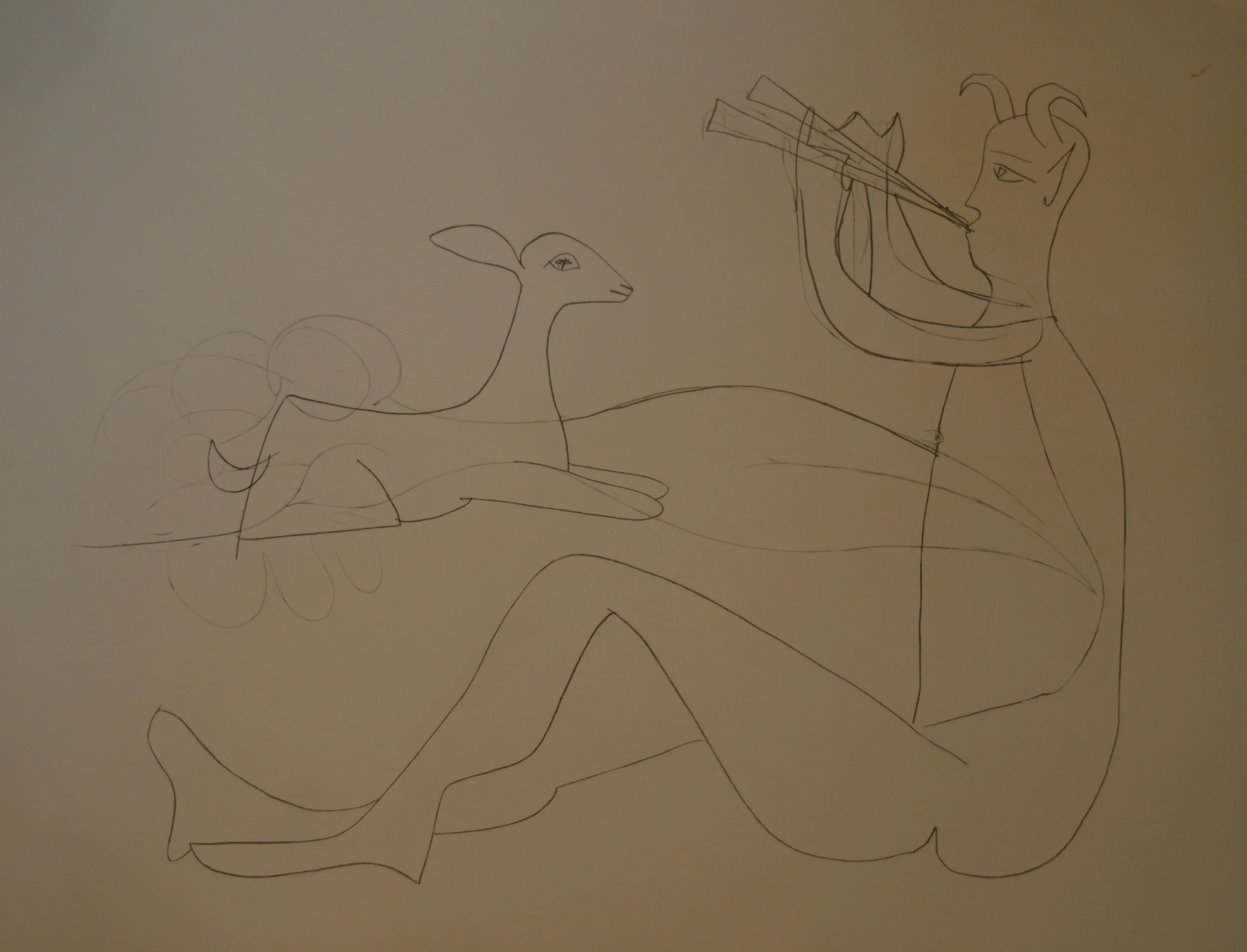 Picasso, Mes dessins d'Antibes. Dimensions 65cm x 50cm. Unframed.