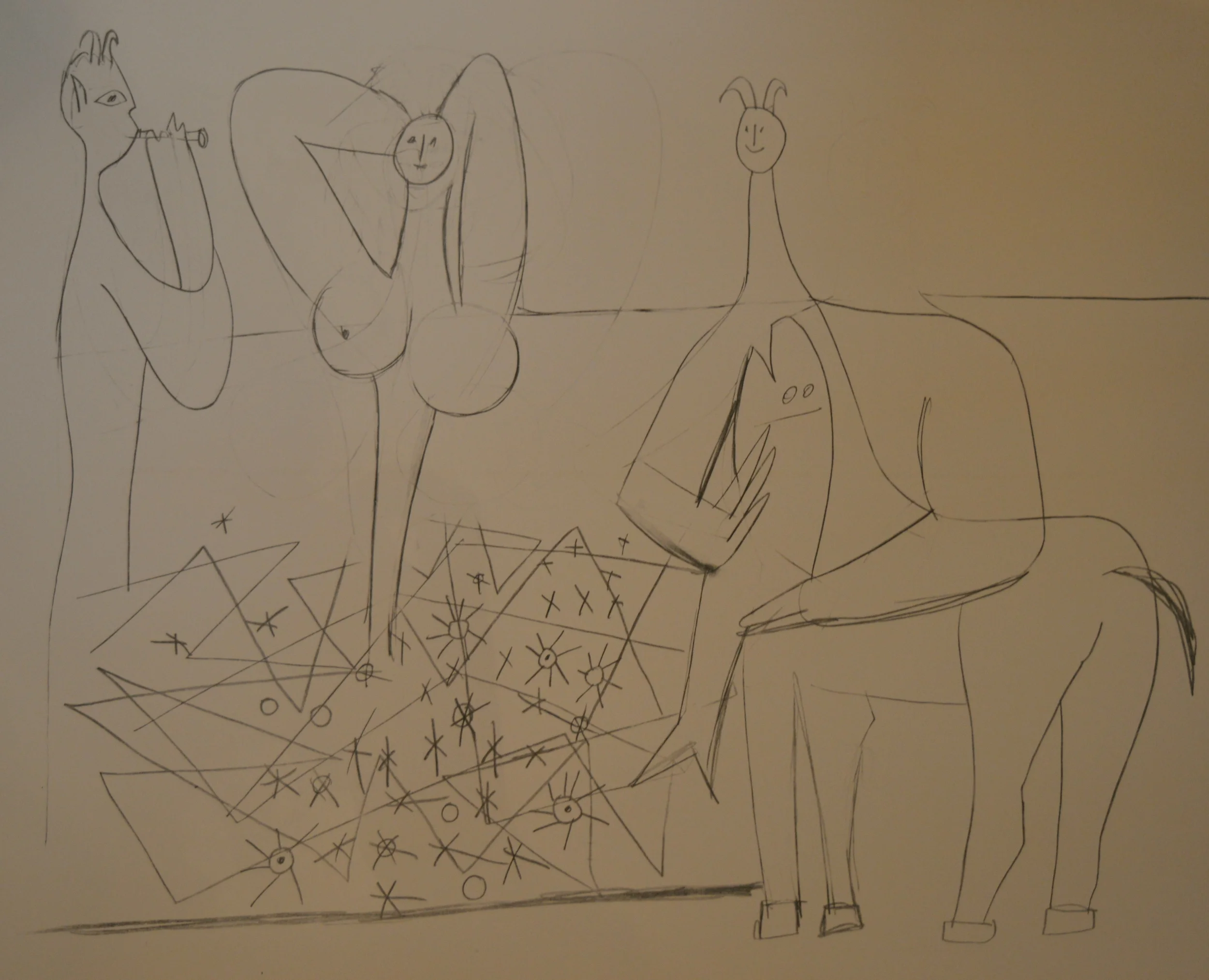 Picasso, Mes dessins d'Antibes. Dimensions 65cm x 50cm. Unframed.