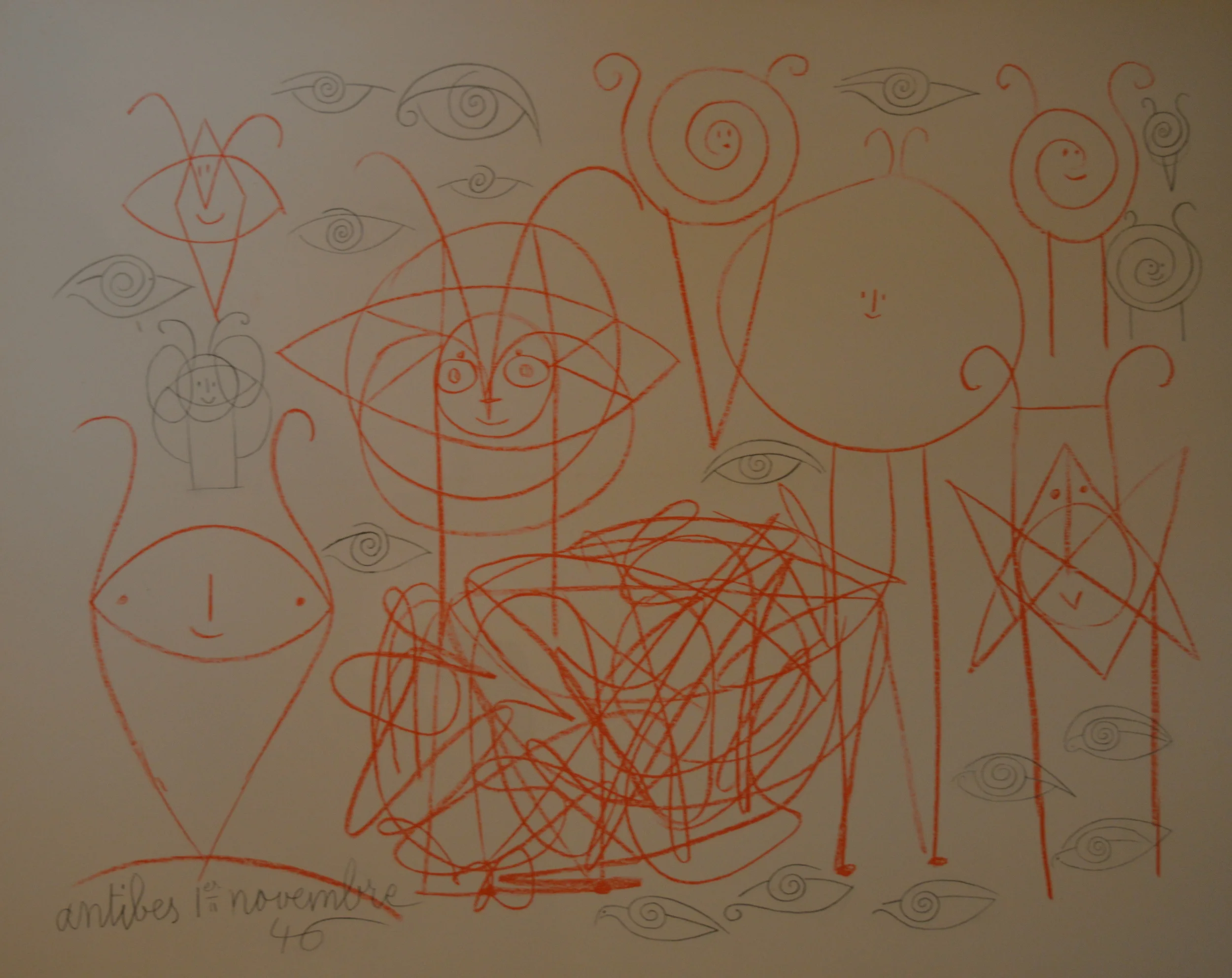 Picasso, Mes dessins d'Antibes. Dimensions 65cm x 50cm. Unframed.