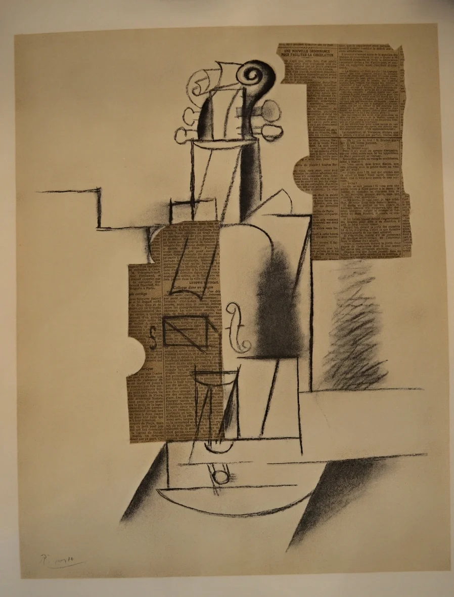 Pablo Picasso 'Guitare', offset lithograph, Dimensions: 64cm x 48cm, unframed