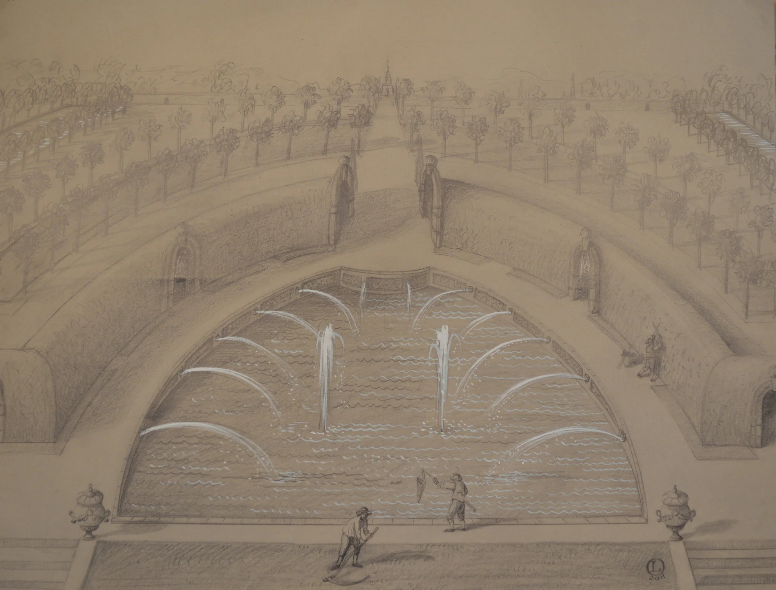 Lucinda Oakes, sketches, Dimensions: 64cm x 49cm, unframed.
