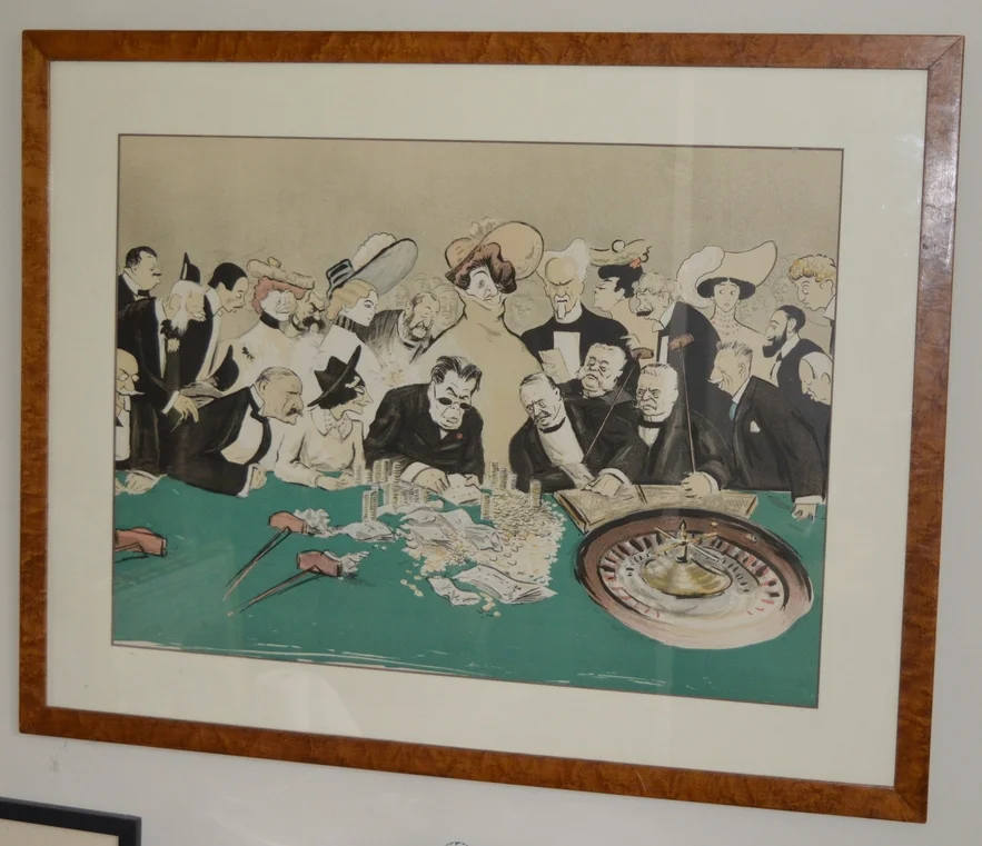 Gambling, Dimensions: 90cm x 70cm, framed.