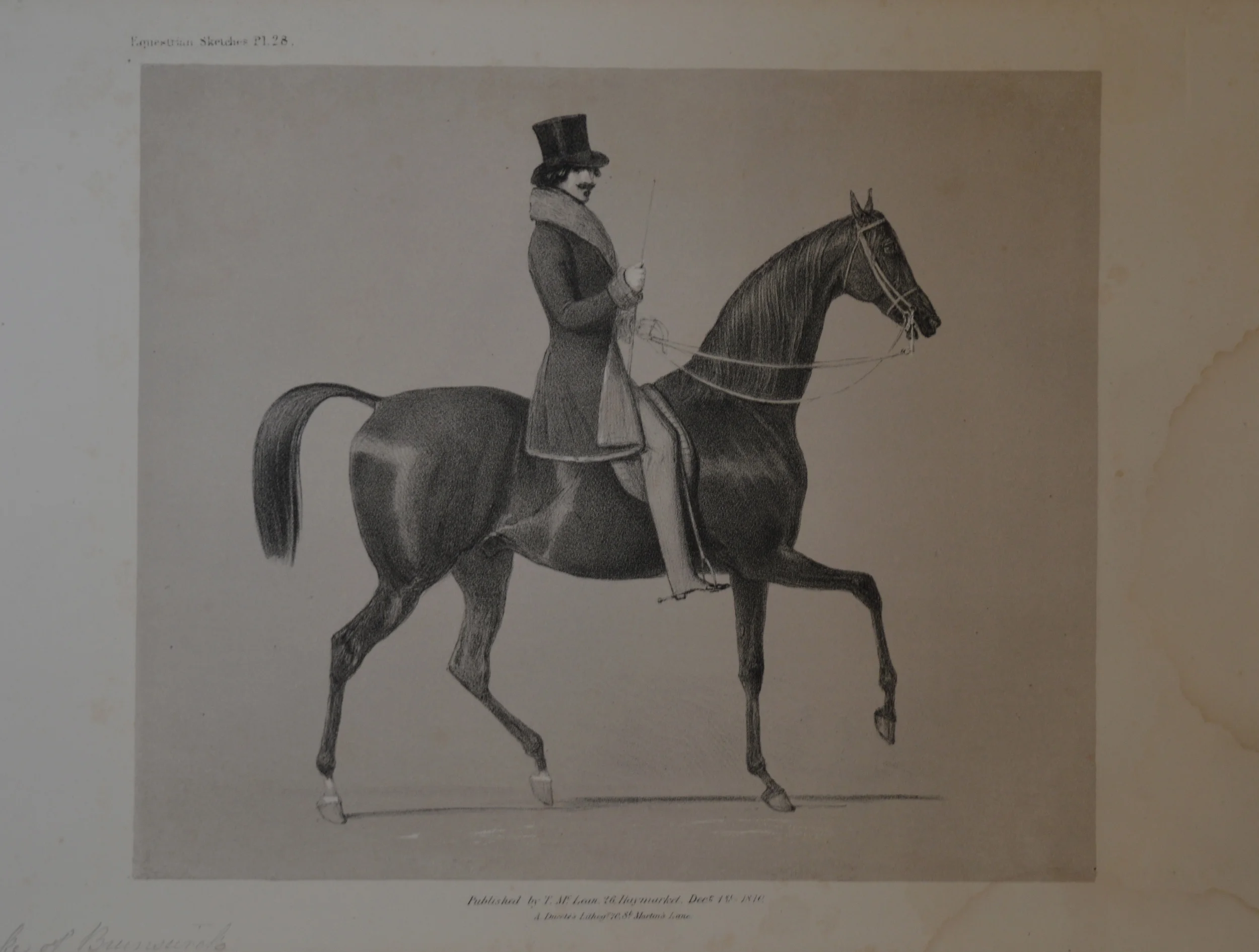 Equestrian sketches, lithographs, Dimensions: 28.5cm x 41.5cm, unframed.