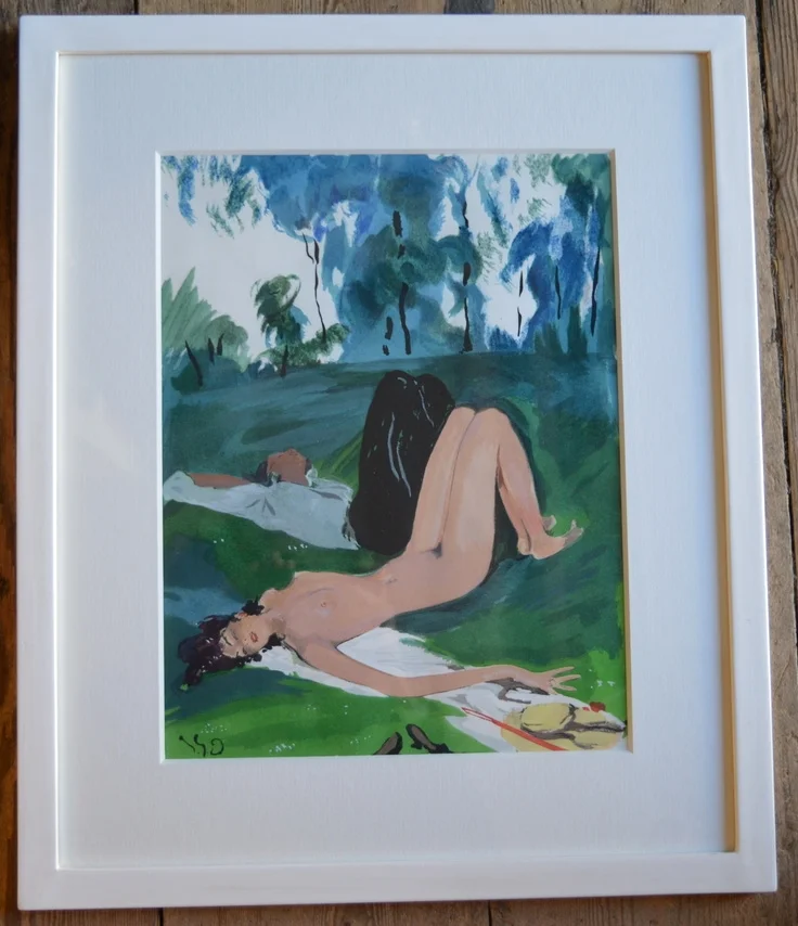 Jean Gabriel Domergue, Dimensions framed: 46cm x 39cm