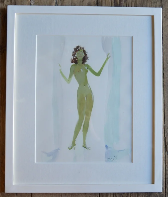 Jean Gabriel Domergue, Dimensions framed: 46cm x 39cm