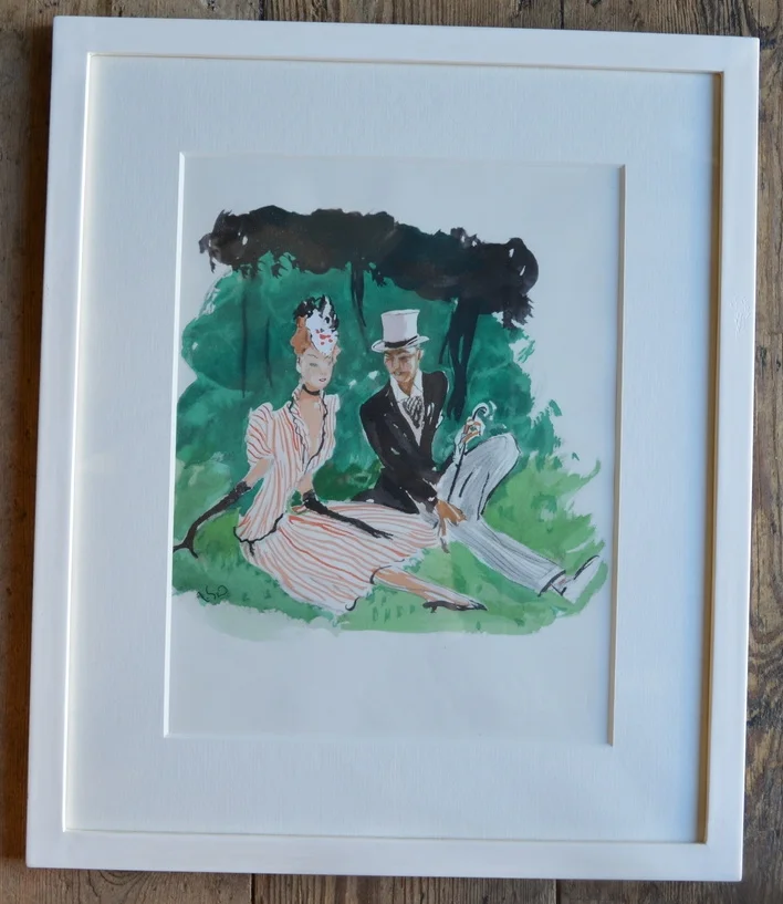 Jean Gabriel Domergue, Dimensions framed: 46cm x 39cm