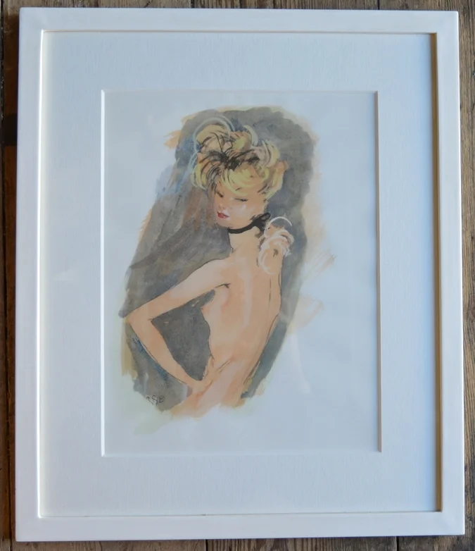 Jean Gabriel Domergue, Dimensions framed: 46cm x 39cm.