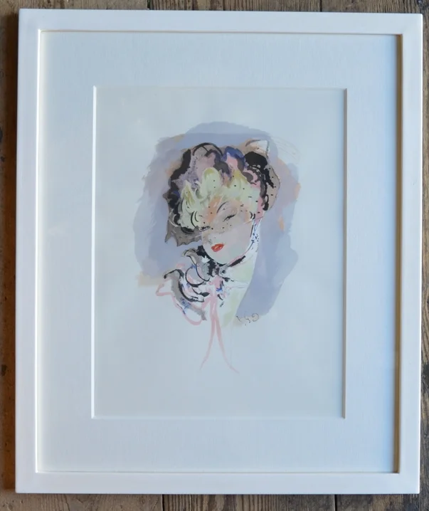Jean Gabriel Domergue, Dimensions framed: 46cm x 39cm