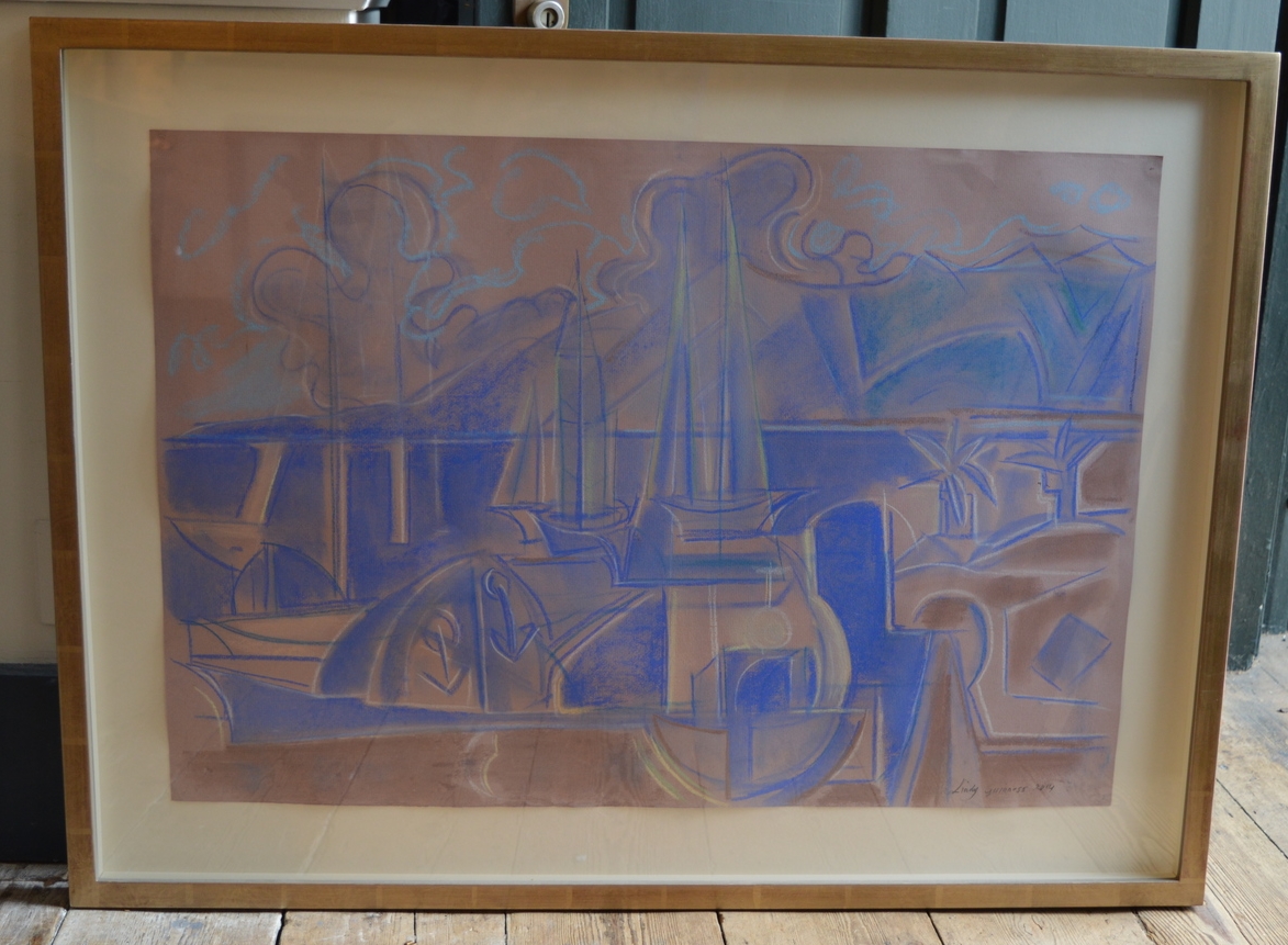 Lindy Guinness, Pastel, Dimensions framed: 67.5cm x 92cm, signed by artist.