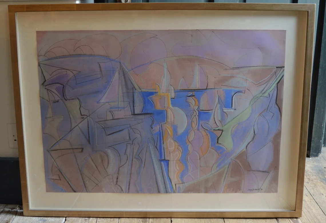 Lindy Guinness, pastel, Dimensions framed: 67.5cm x 92cm