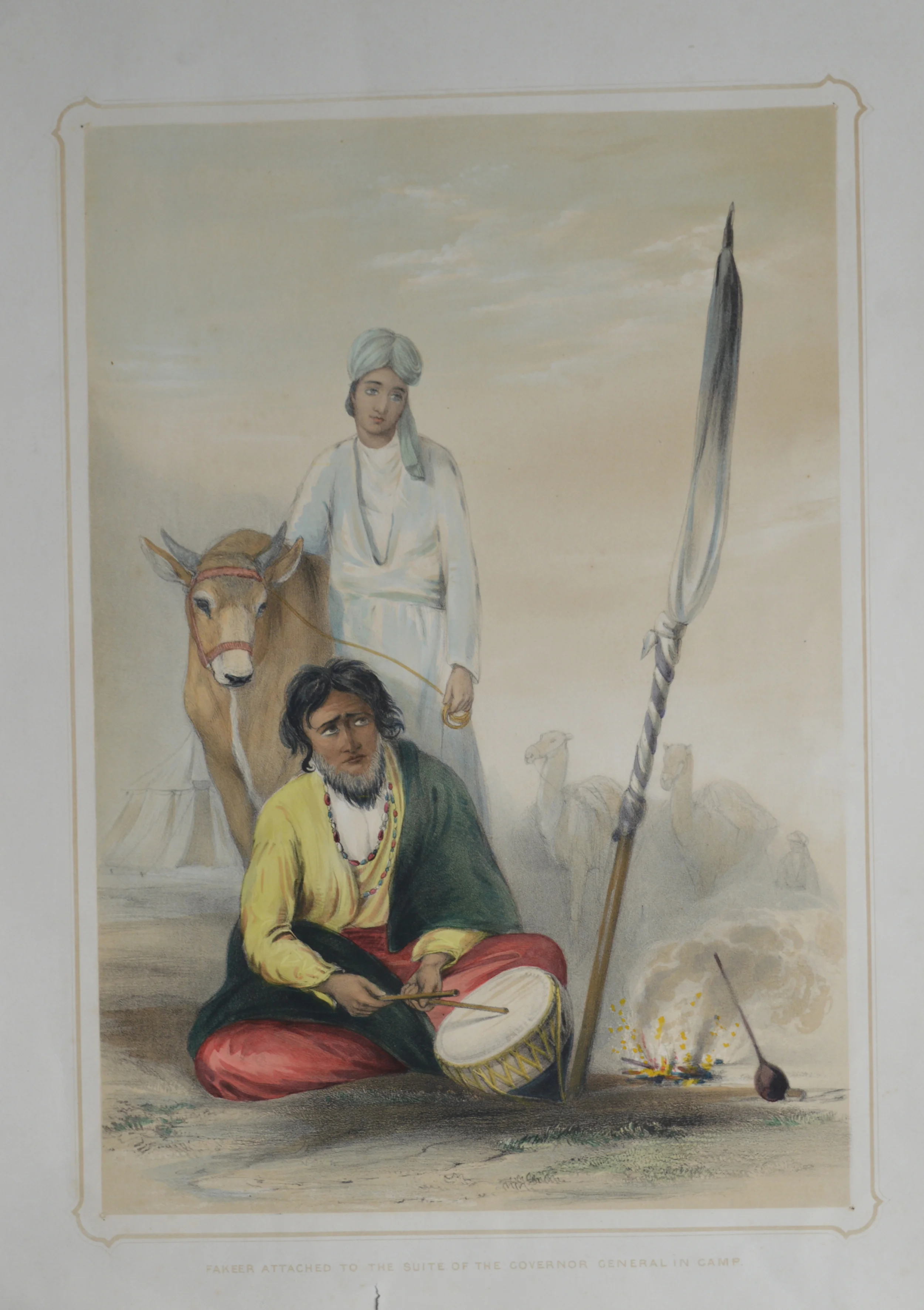 'Fakeer attached to the suite of the Governor General in Camp', Dimensions unframed: 49cm x 36cm