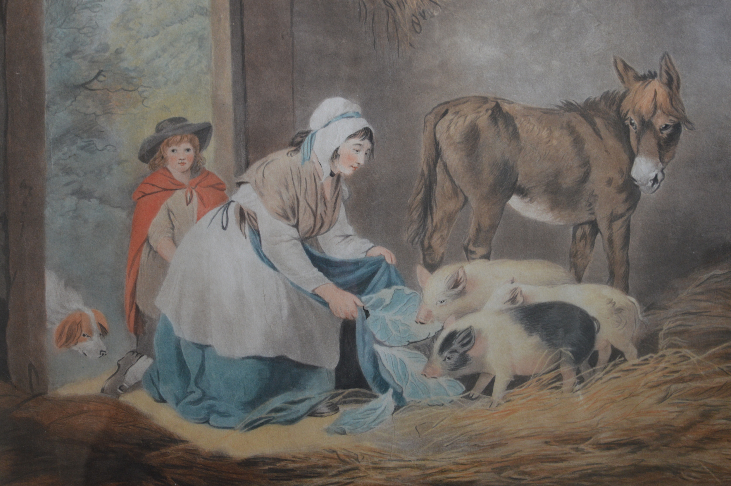 'The Cottagers Wealth' by George Keating, 1798.  Dimensions framed: 73cm x 61cm.