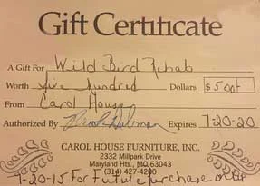 $500 Carol House Furniture Gift Certificate