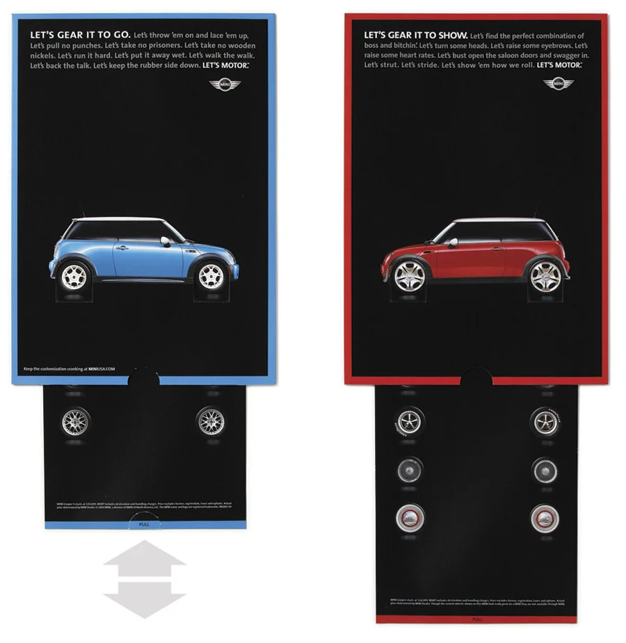 "Wheel Slider" Print Role: Art Director Copywriter: Evan Fry Illustrators: Industrial Arts Studio
