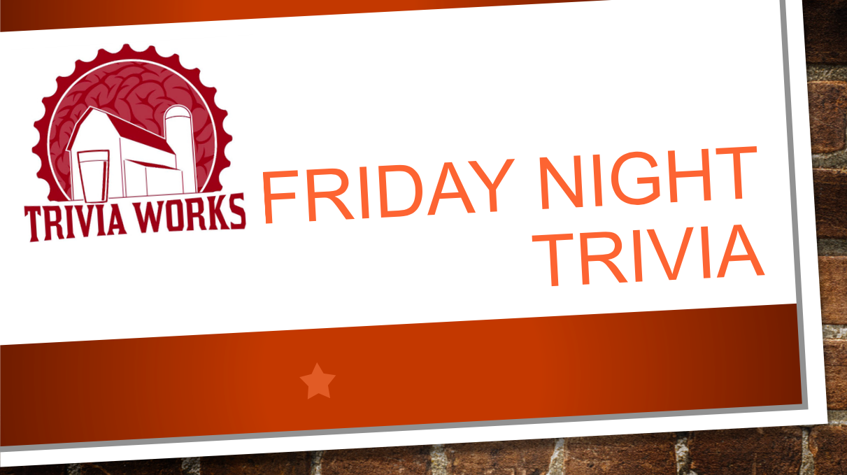 Come join us at the Amery Ale Works bar(n) for a night of trivia hosted by Trivia Works. We'll have food, wine and beer on tap while your trivia host, Heidi, guides you through the evening's questions. The barn will be open at 5pm with trivia starting at 7:30pm. Come on out and win some great prizes!