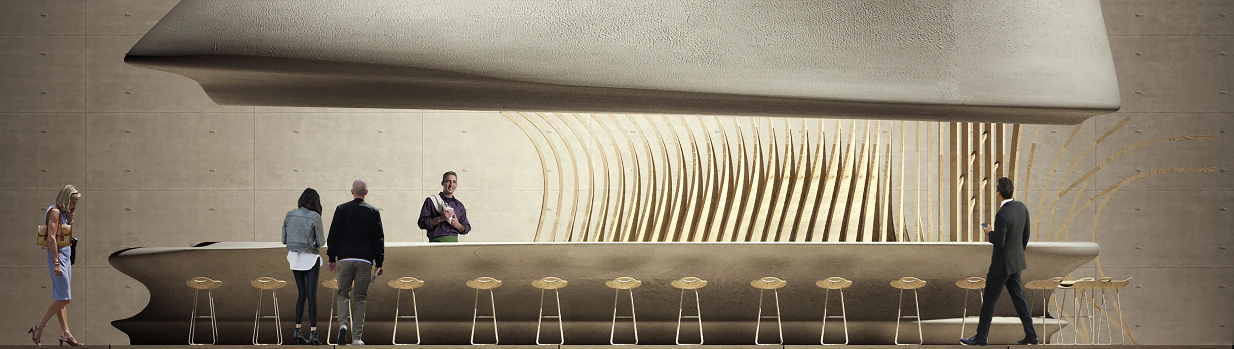 The Bar, rendered elevation