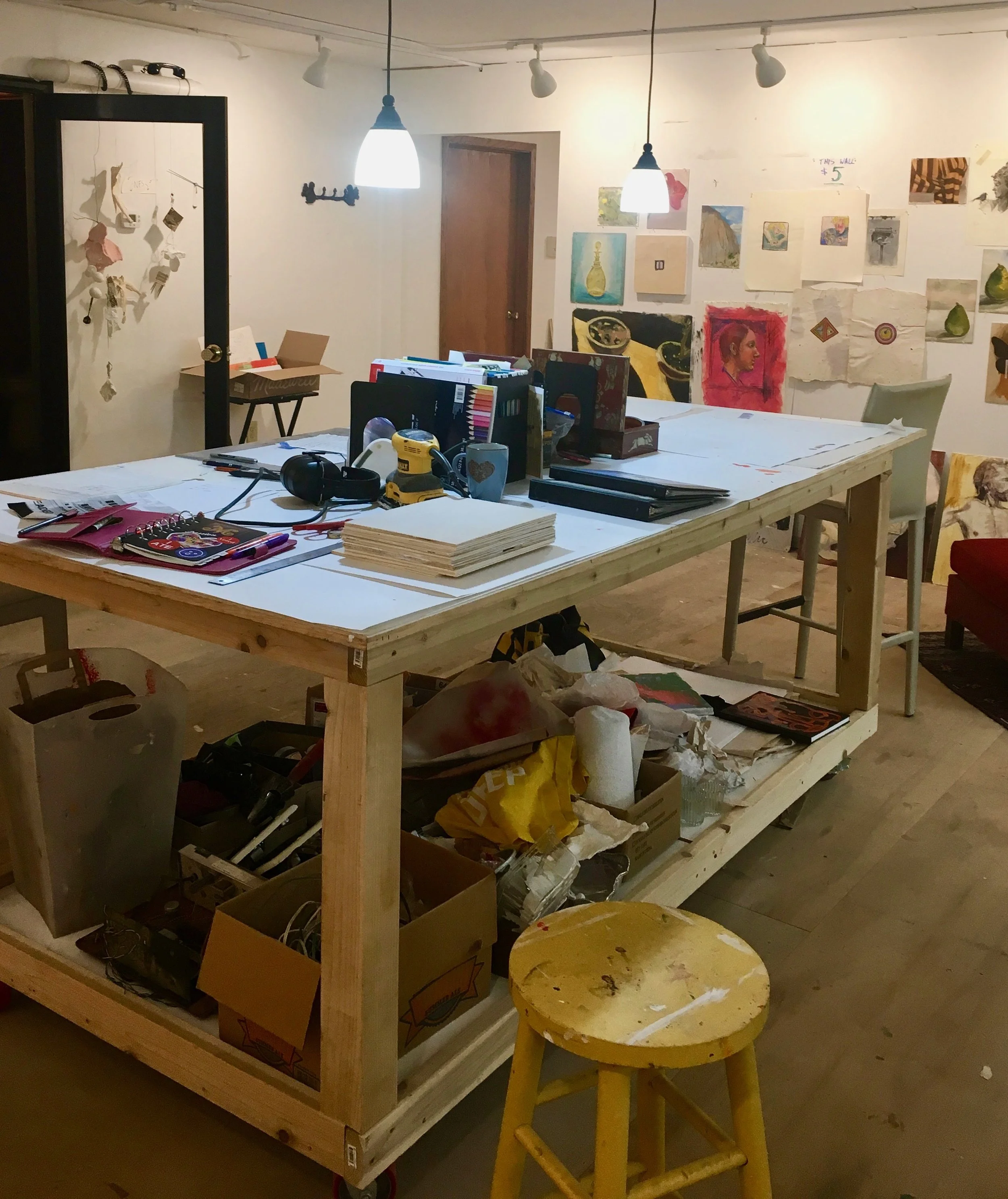 Spidie’s second floor studio at Squirrel Haus Arts