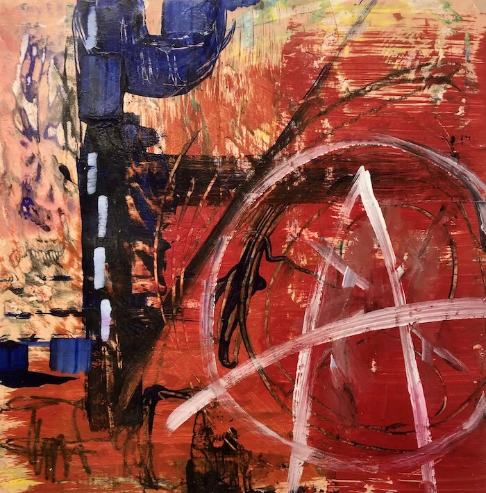 Anarchy, 12 x 12 mixed media on board. NFS