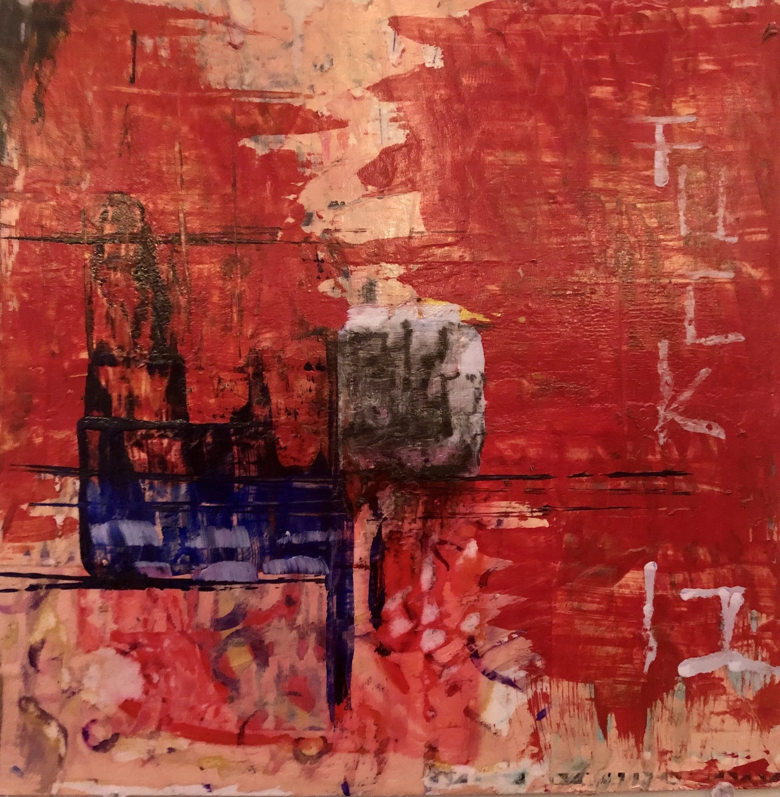 Fuck 12, 12 x 12 mixed media on board, NFS