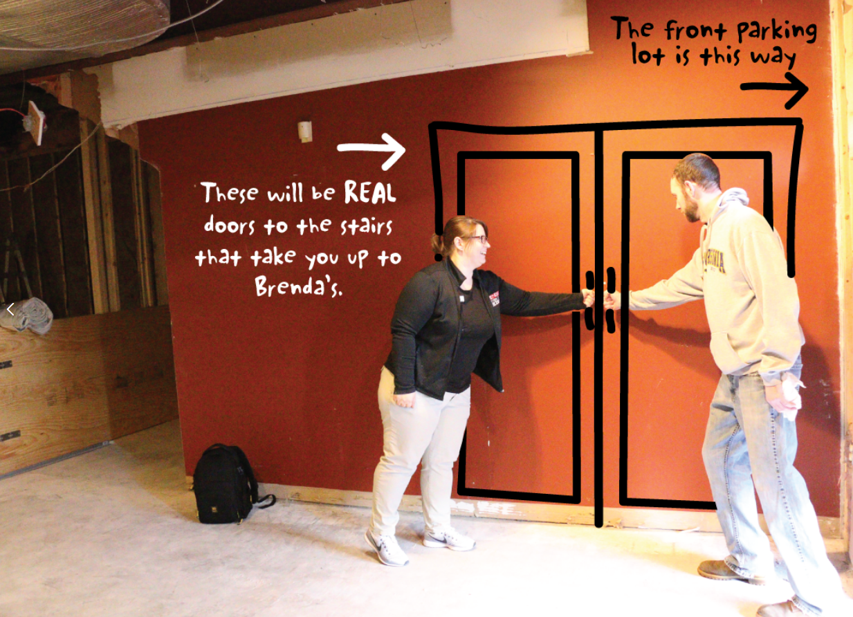 Oops, this plan changed to a single door & a table.