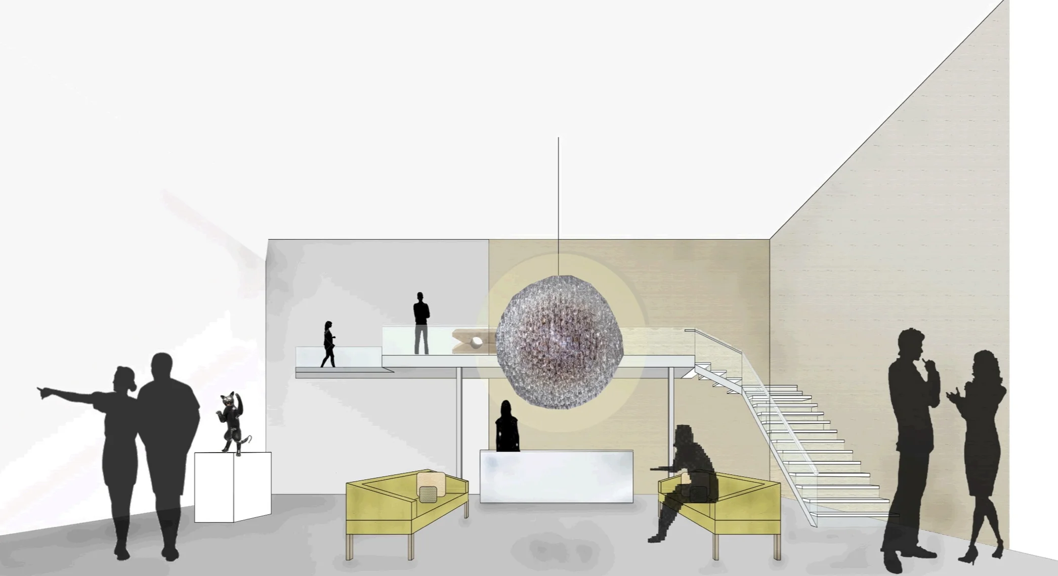 3D Visual of the Gallery Lobby Area