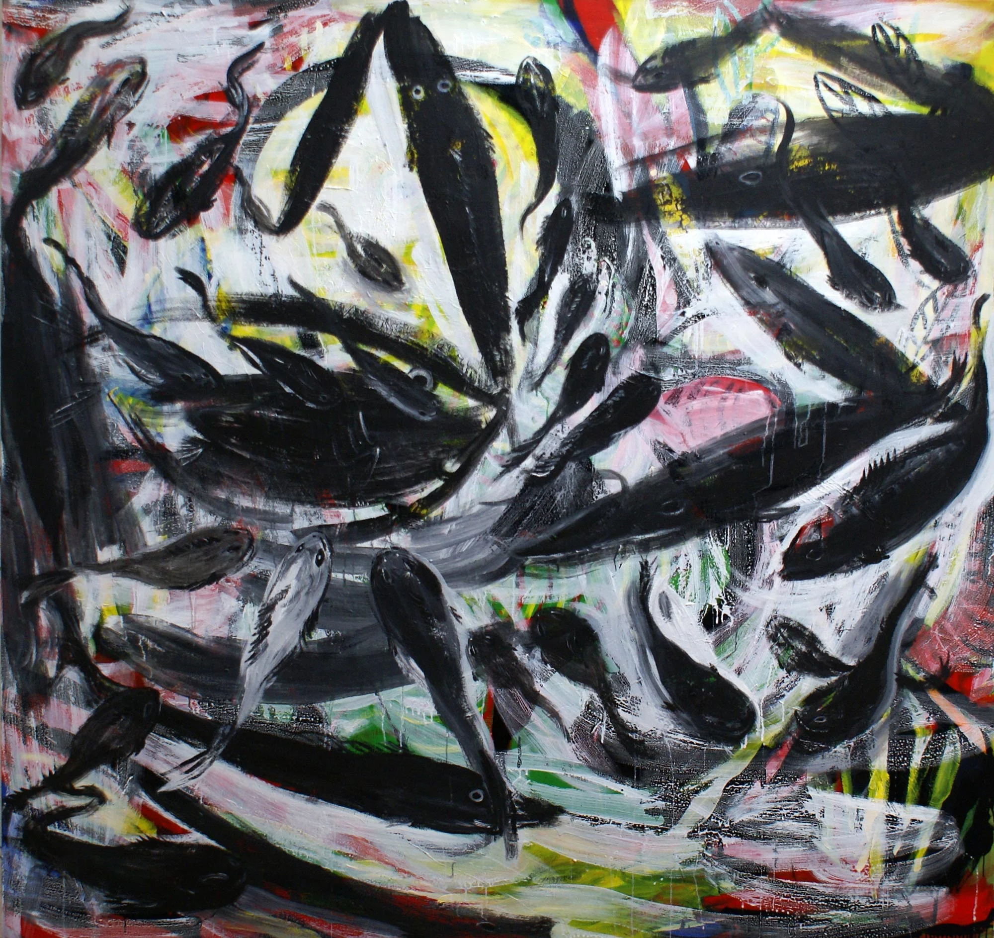In the Pond, 2014, acrylic on canvas, 200 x 210 cm