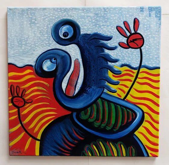 Panic, 2016, oil on canvas, 61 x 61 cm