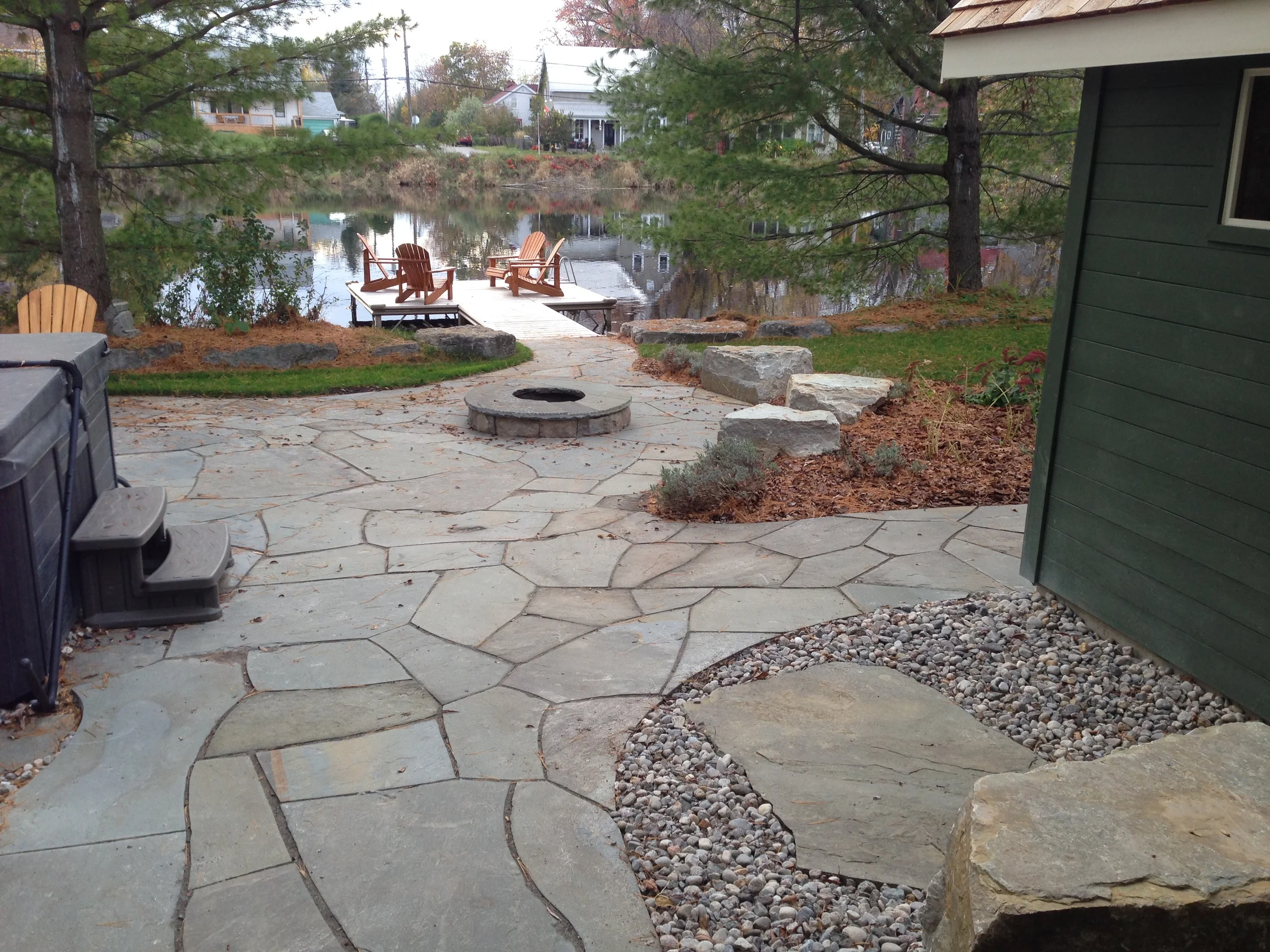  Pennsylvania flagstone with custom fire pit. 