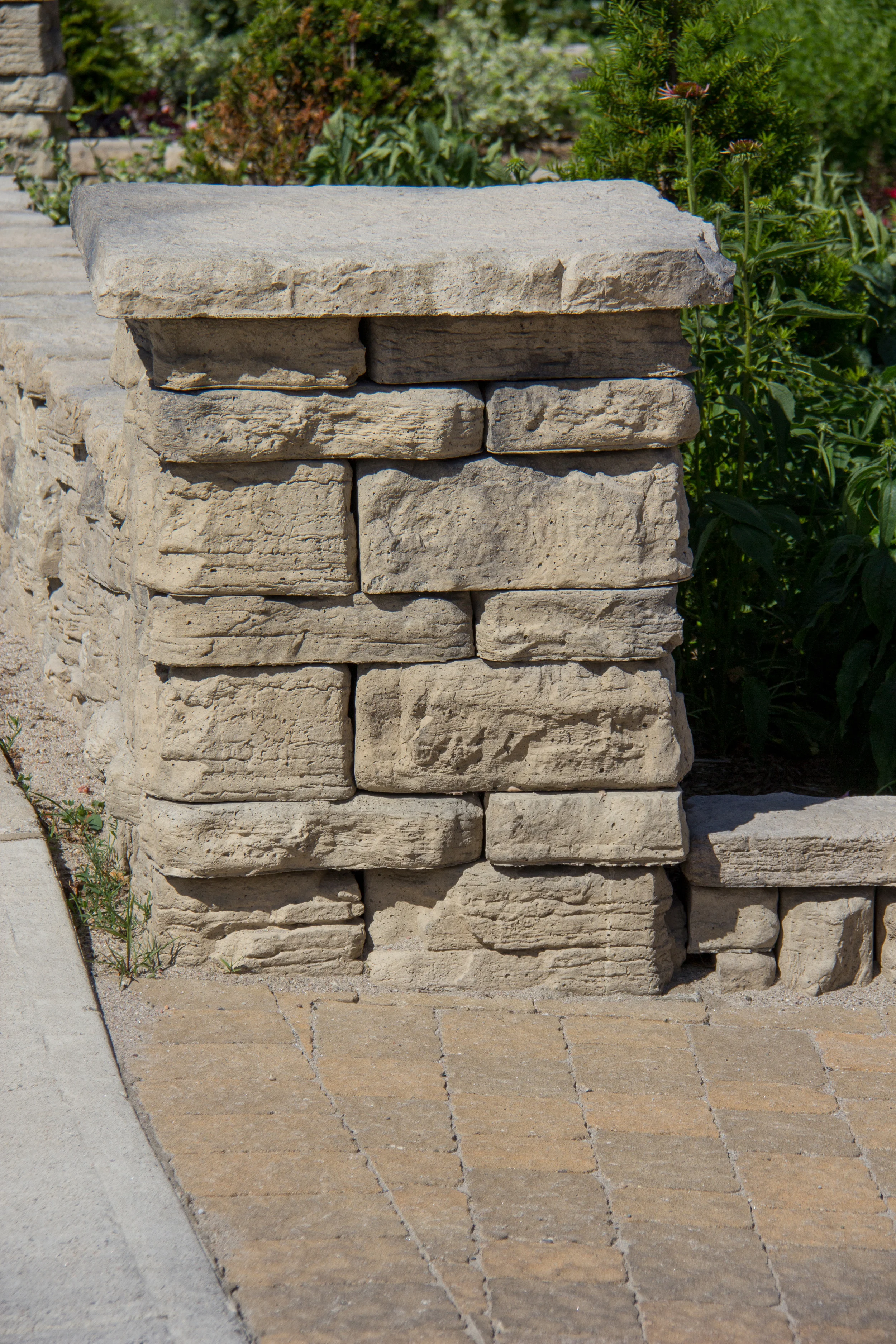 Pre cast brick pillars.