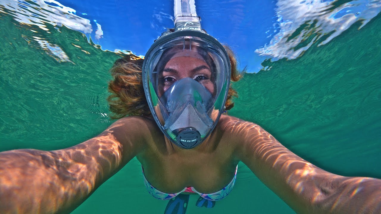 LEUCOTHEA Full Face Snorkel Diving Mask Scuba Swim Water Sports 180° Panoramic 