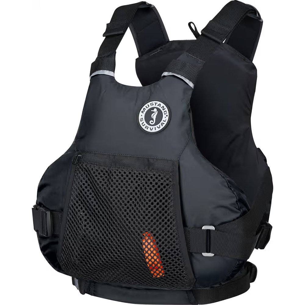 Mustang Vibe Foam Vest - Black - Front - Side - Rowand's.jpg