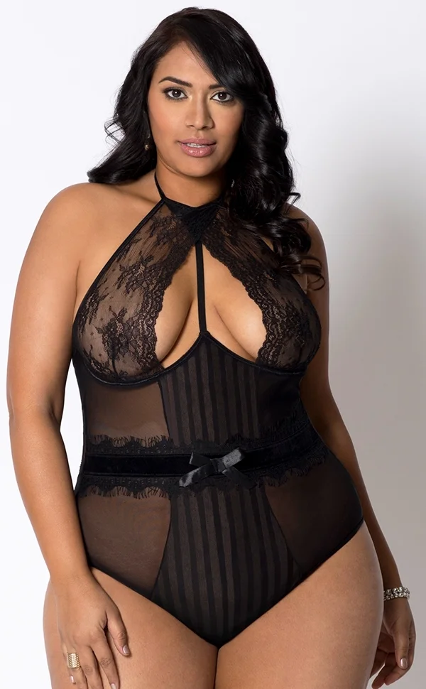 plus-size-black-open-chest-halter-lace-and-stripe-mesh-teddy-front.jpg