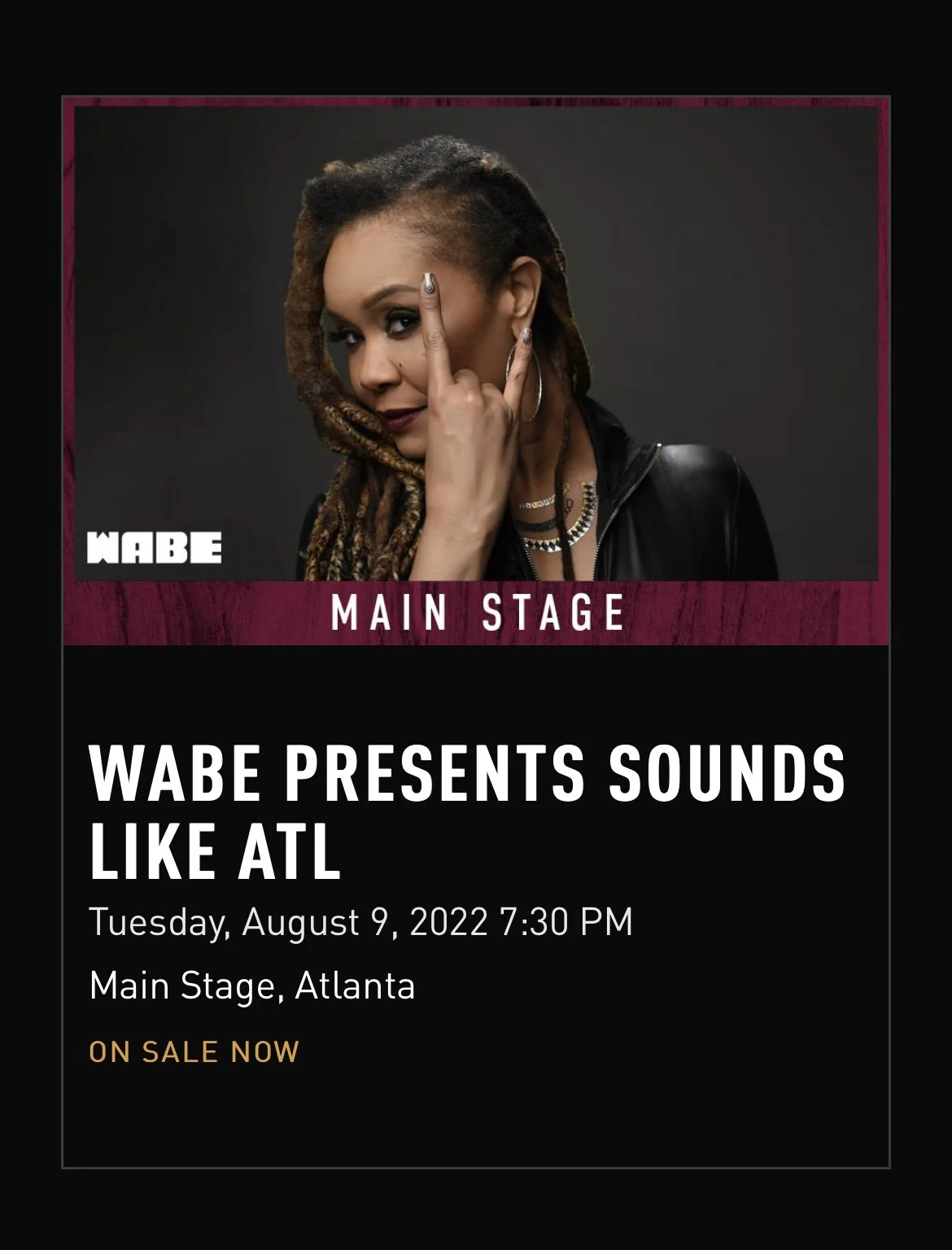 NEW Show - Aug. 9 @CityWineryATL #SoundsLikeATL Presented by @WABEATL