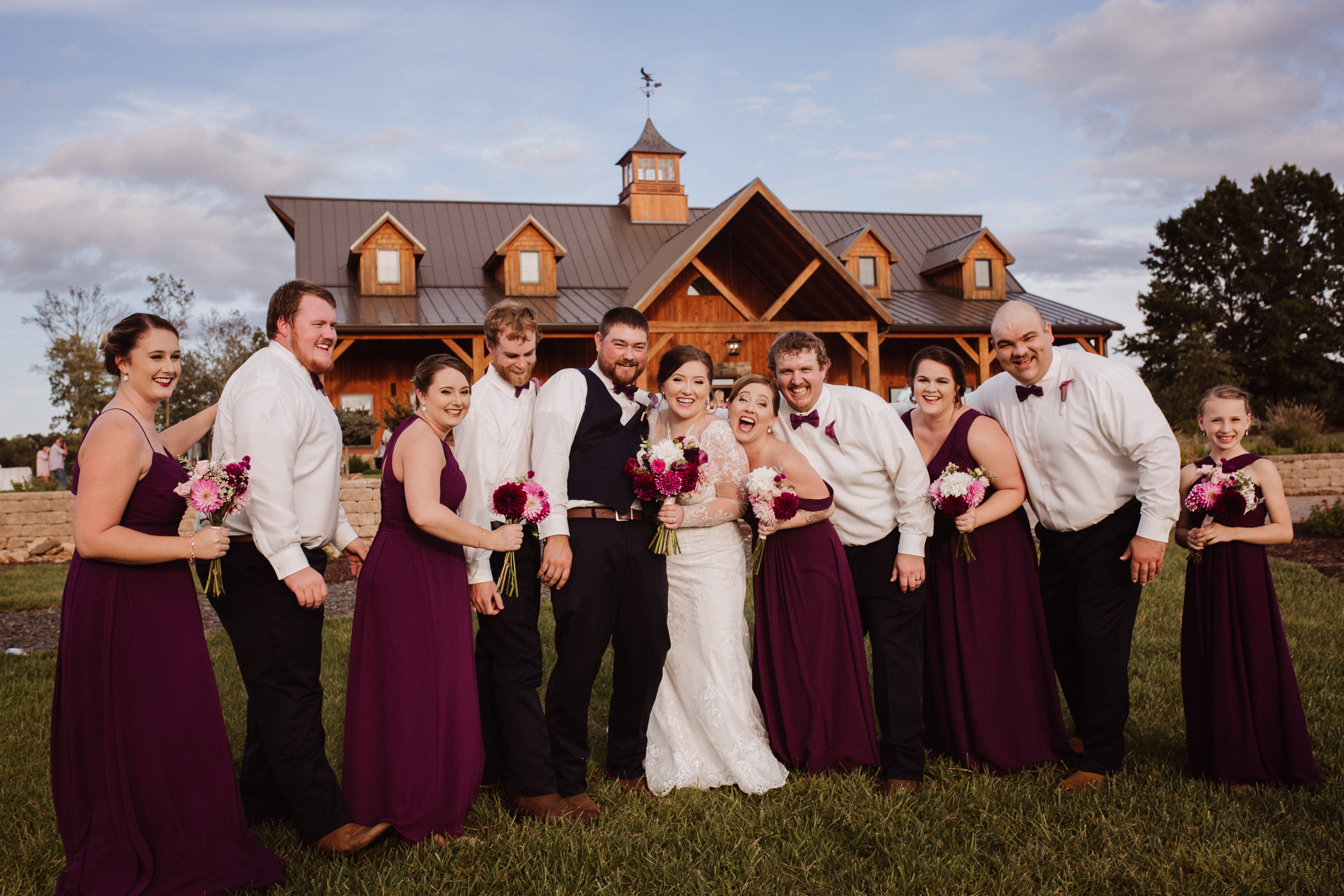 Classy, Southern, Country Wedding |  groomsmen, bridesmaids wedding party portraits at Atkinson Farms in Danville, Virginia | Greensboro Winston-Salem, NC Wedding Photographer
