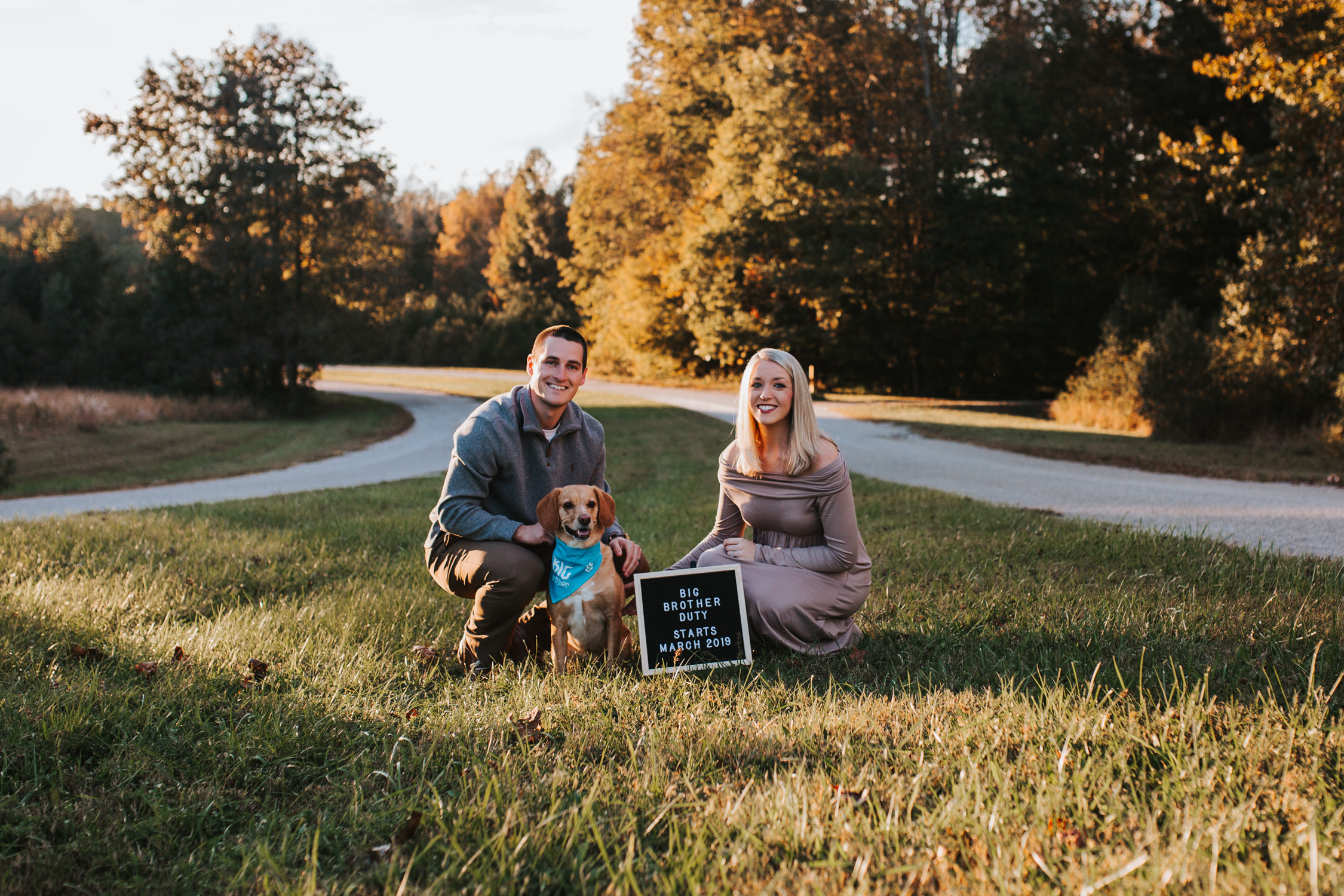 Baby / Pregnancy Announcement With Dog | Greensboro Winston-Salem, NC Photographer