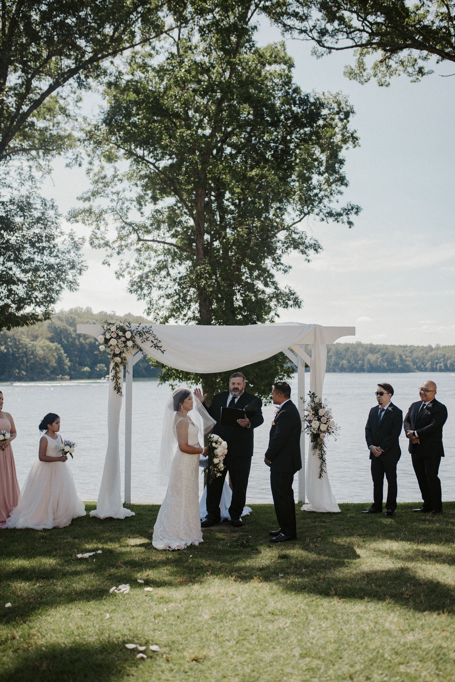 Greensboro Winston-Salem, NC Wedding Photography at Belews Lake | Bella Collina Mansion Ceremony | Kayli LaFon Wedding Photographer