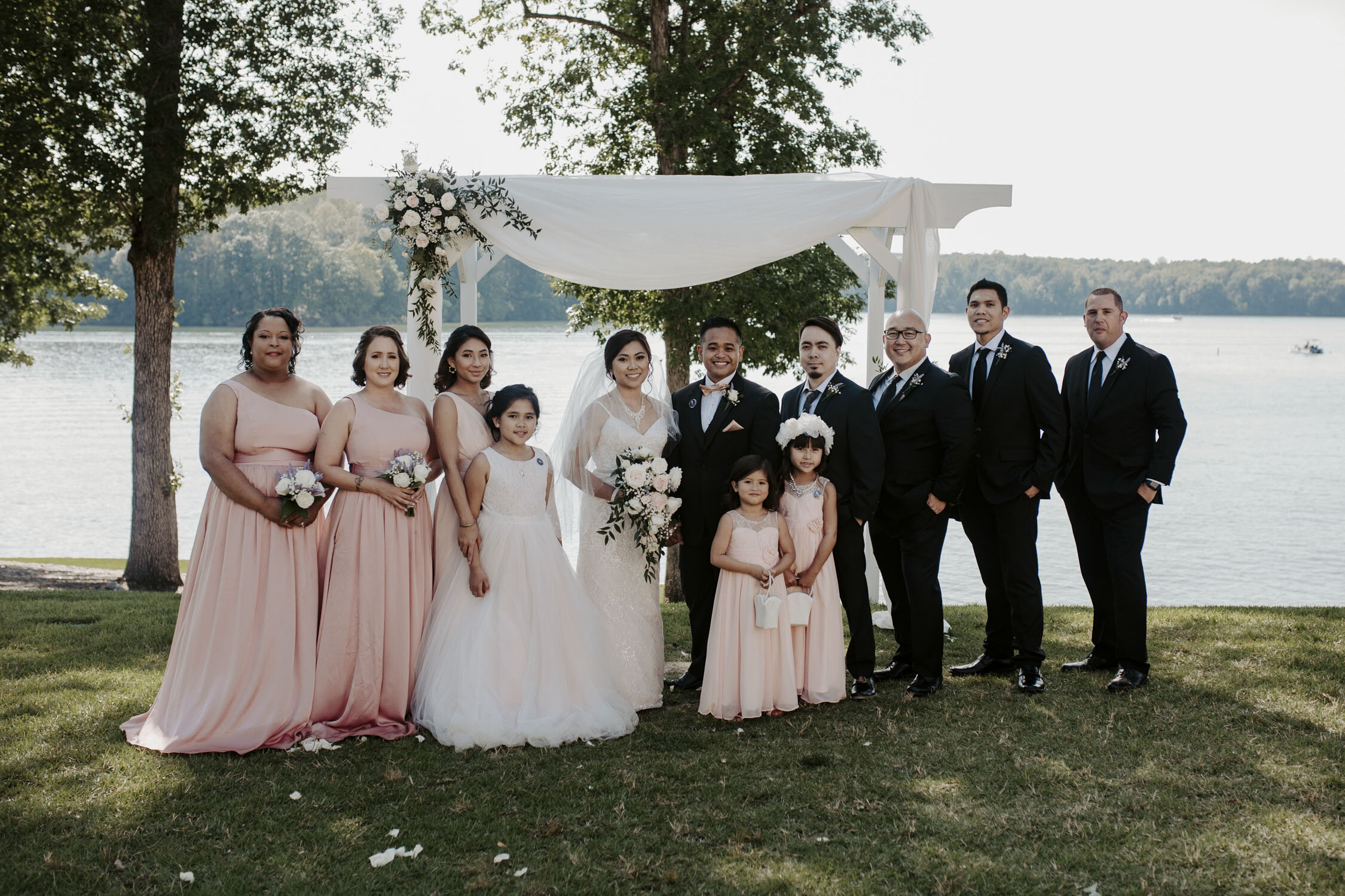 Greensboro Winston-Salem, NC Wedding Photography at Belews Lake | Bella Collina Mansion Wedding Party Portraits | Kayli LaFon Wedding Photographer