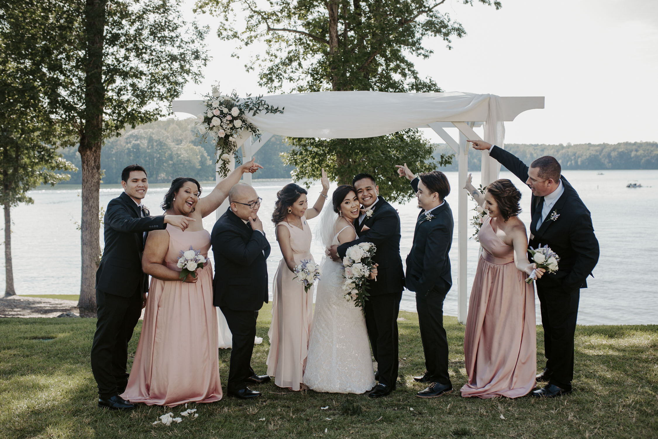 Greensboro Winston-Salem, NC Wedding Photography at Belews Lake | Bella Collina Mansion Wedding Party Portraits | Kayli LaFon Wedding Photographer