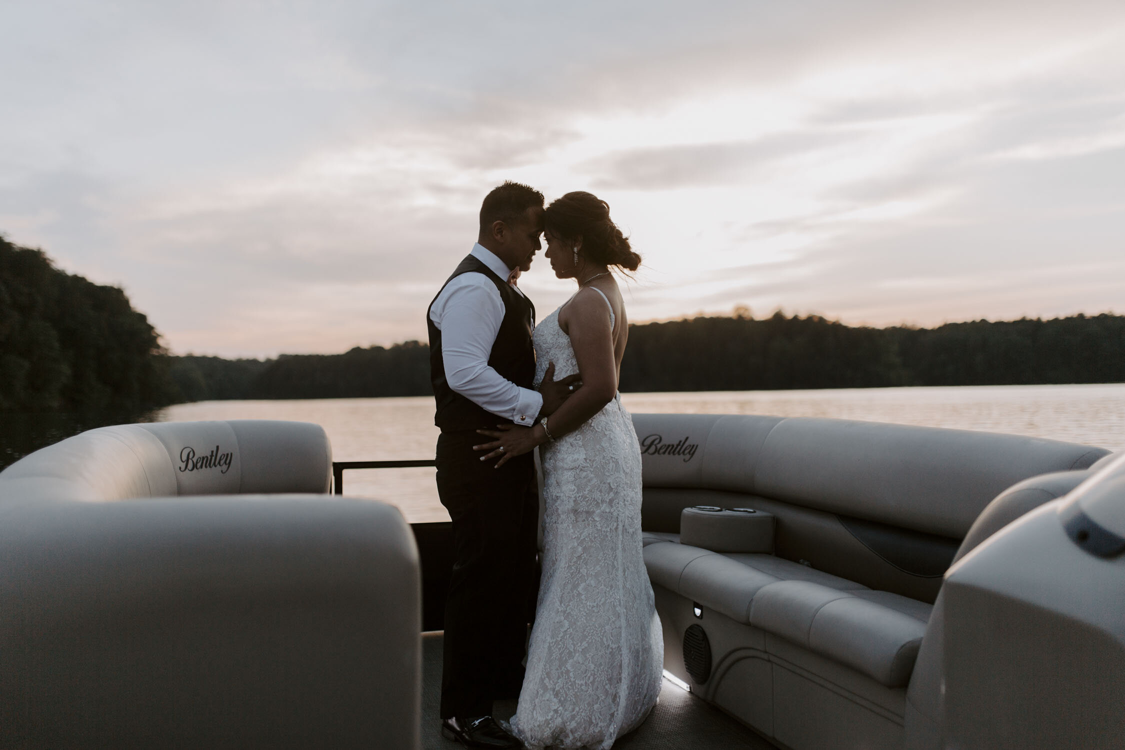 Greensboro Winston-Salem, NC Wedding Photography at Belews Lake | Bella Collina Mansion Boat Exit | Kayli LaFon Wedding Photographer
