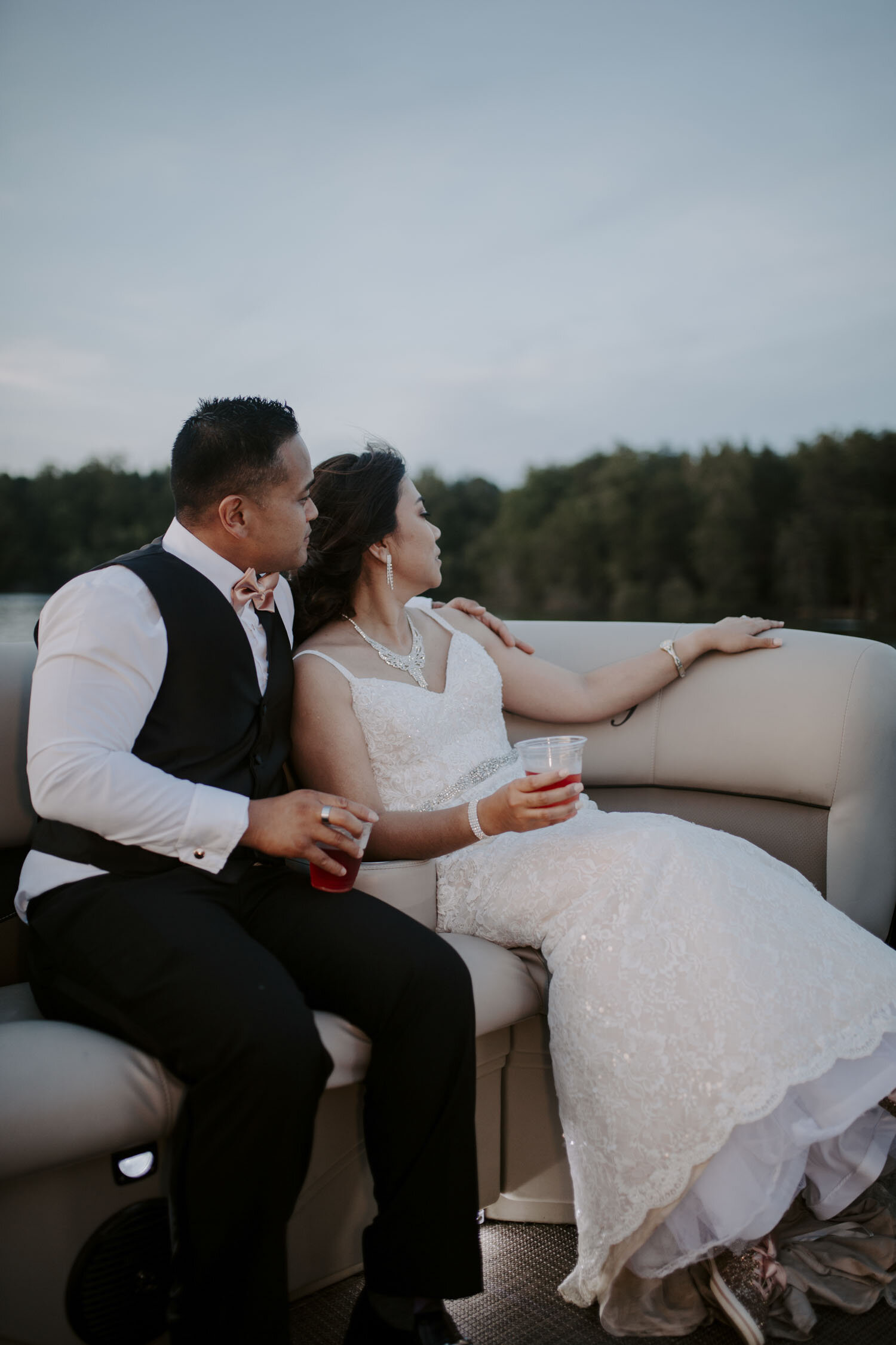 Greensboro Winston-Salem, NC Wedding Photography at Belews Lake | Bella Collina Mansion Boat Exit | Kayli LaFon Wedding Photographer