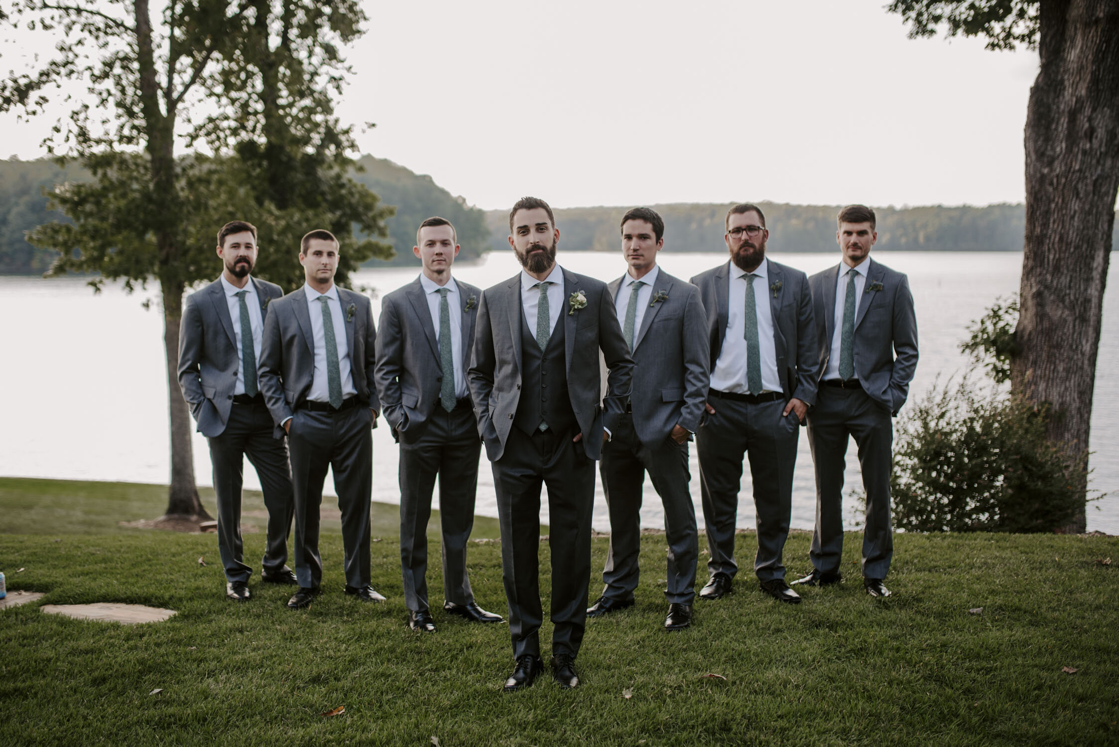 Wedding party portraits at Bella Collina | Bridesmaids and Groomsmen | By Greensboro, NC Wedding Photographer: Kayli LaFon Photography