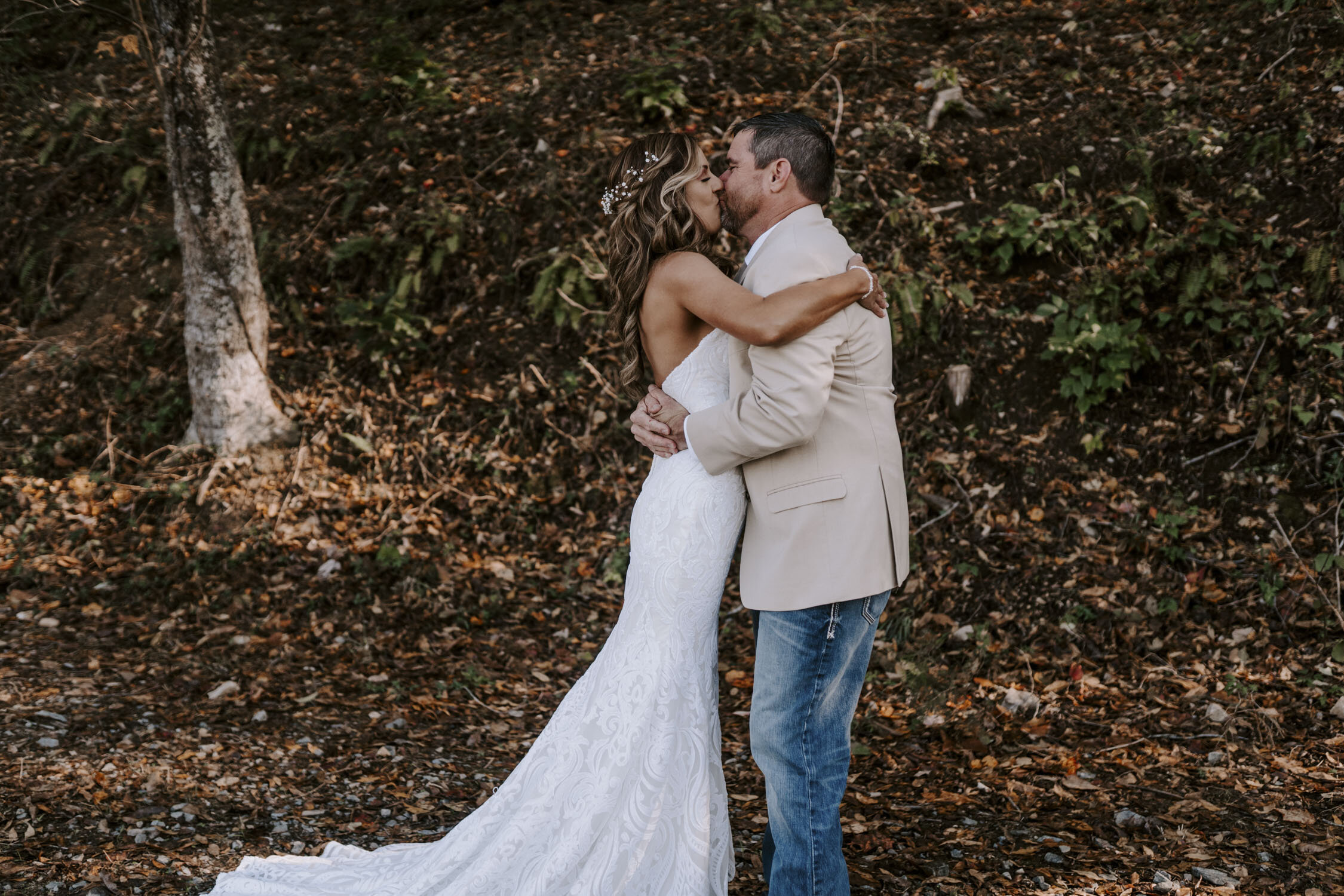 Fall Bride and Groom First Look by Kayli LaFon Photography | Greensboro Winston-Salem, NC Wedding Photographer