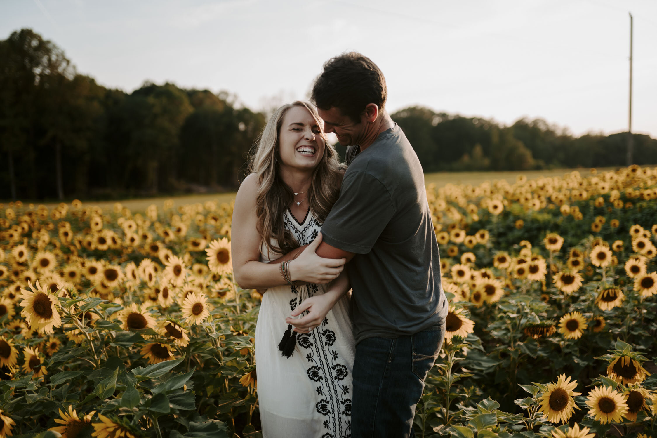 Couples Sunflower Field Session at Dogwood Farms | Greensboro Winston-Salem, NC Intimate Wedding & Elopement Photographer