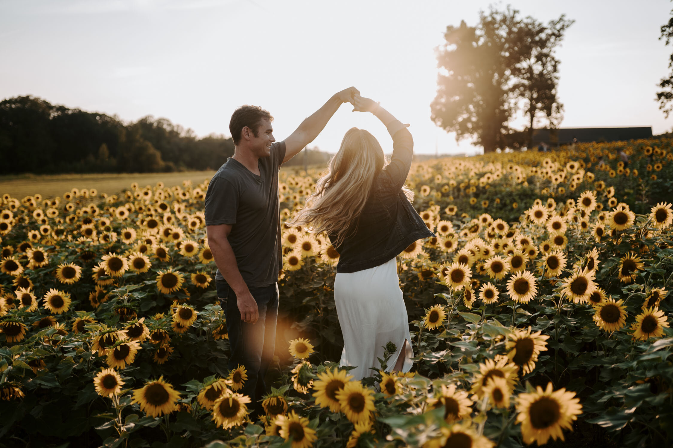 Couples Sunflower Field Session at Dogwood Farms | Greensboro Winston-Salem, NC Intimate Wedding & Elopement Photographer