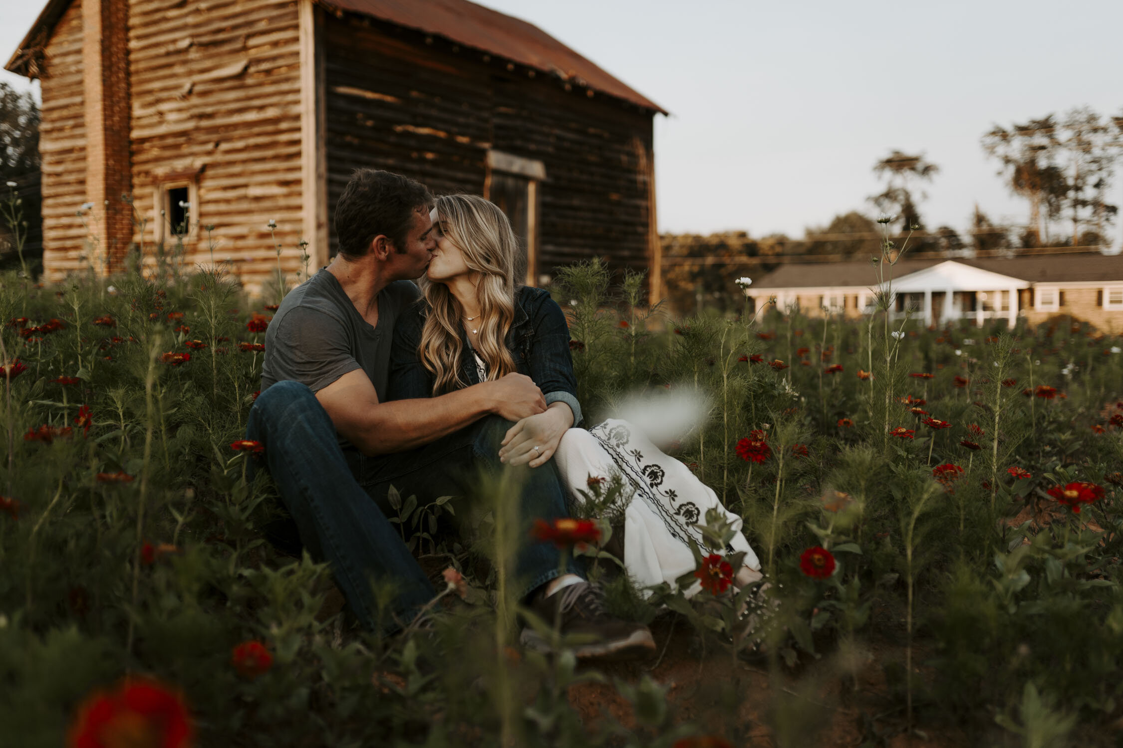 Couples Wildflower Field Session at Dogwood Farms | Greensboro Winston-Salem, NC Wedding & Elopement Photographer