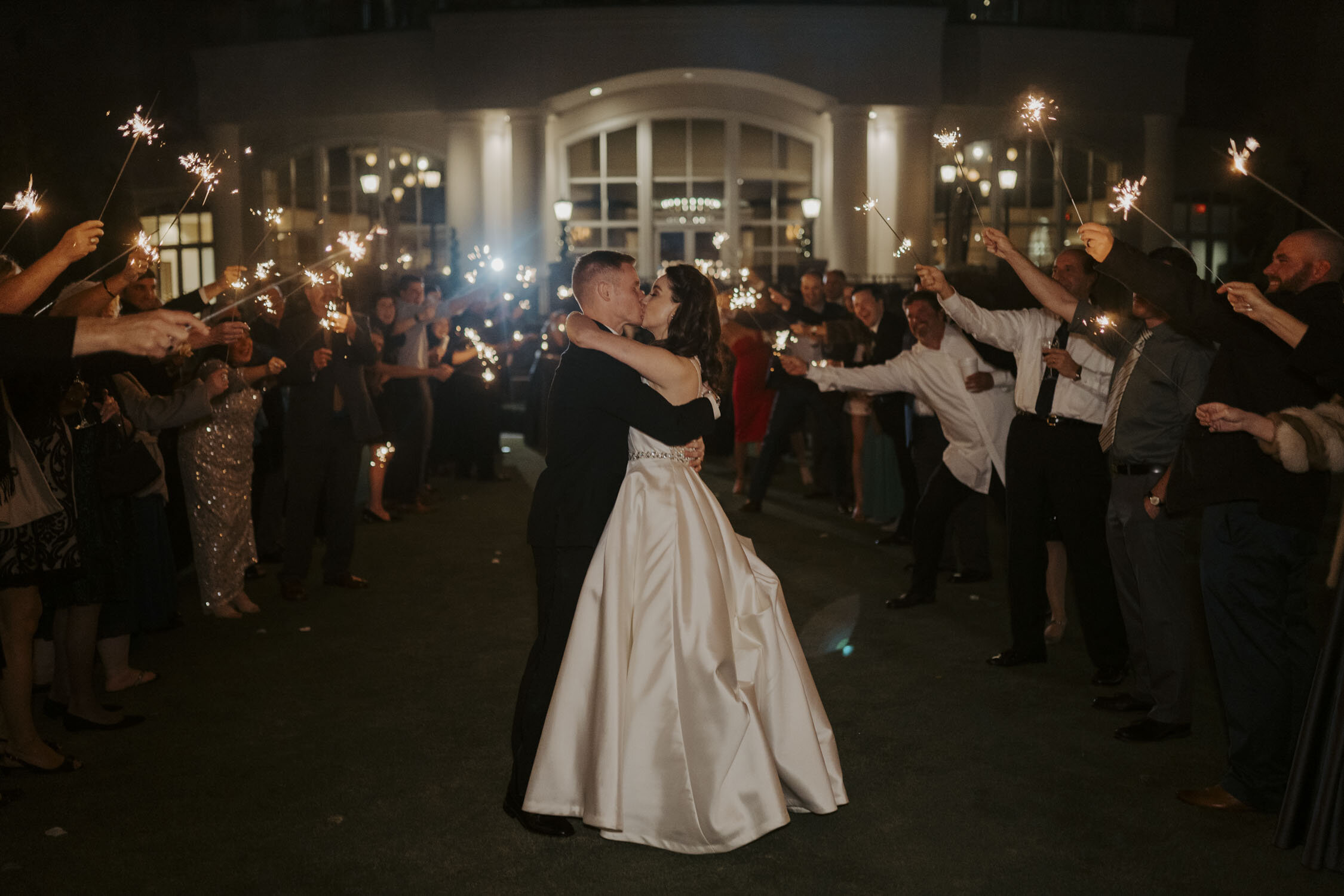 Sparkler Exit Send-Off at Grandover Resort Wedding by Kayli LaFon Photography | Greensboro Winston-Salem, NC Wedding Photographer