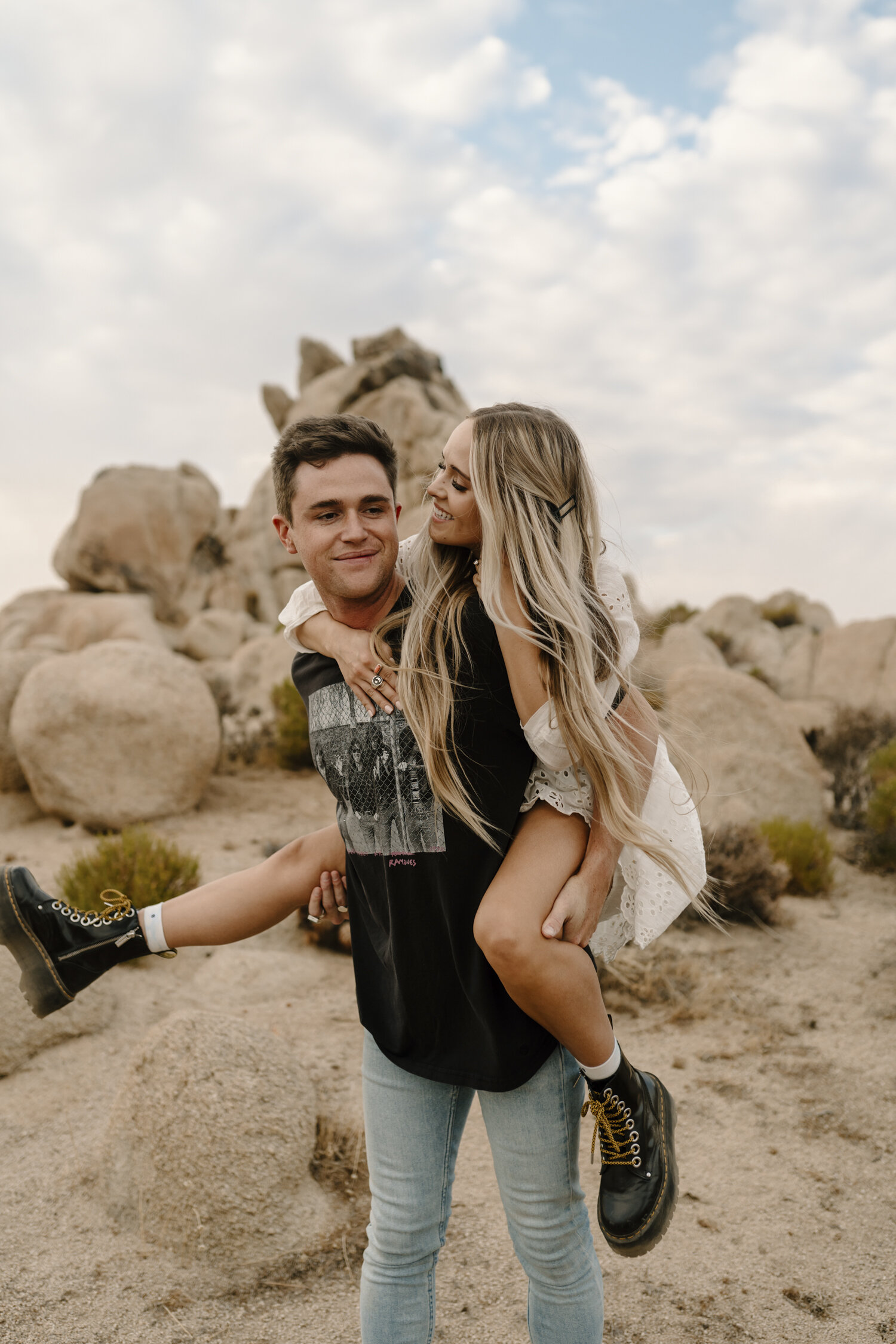 Wild and fun couple engagement session in Joshua Tree, California | by Kayli LaFon Photography