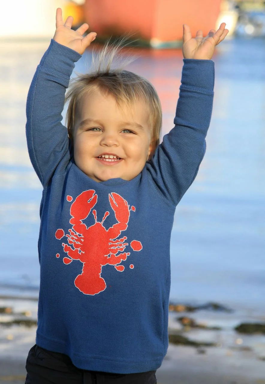 Rorschach Lobster kids waffle shirt