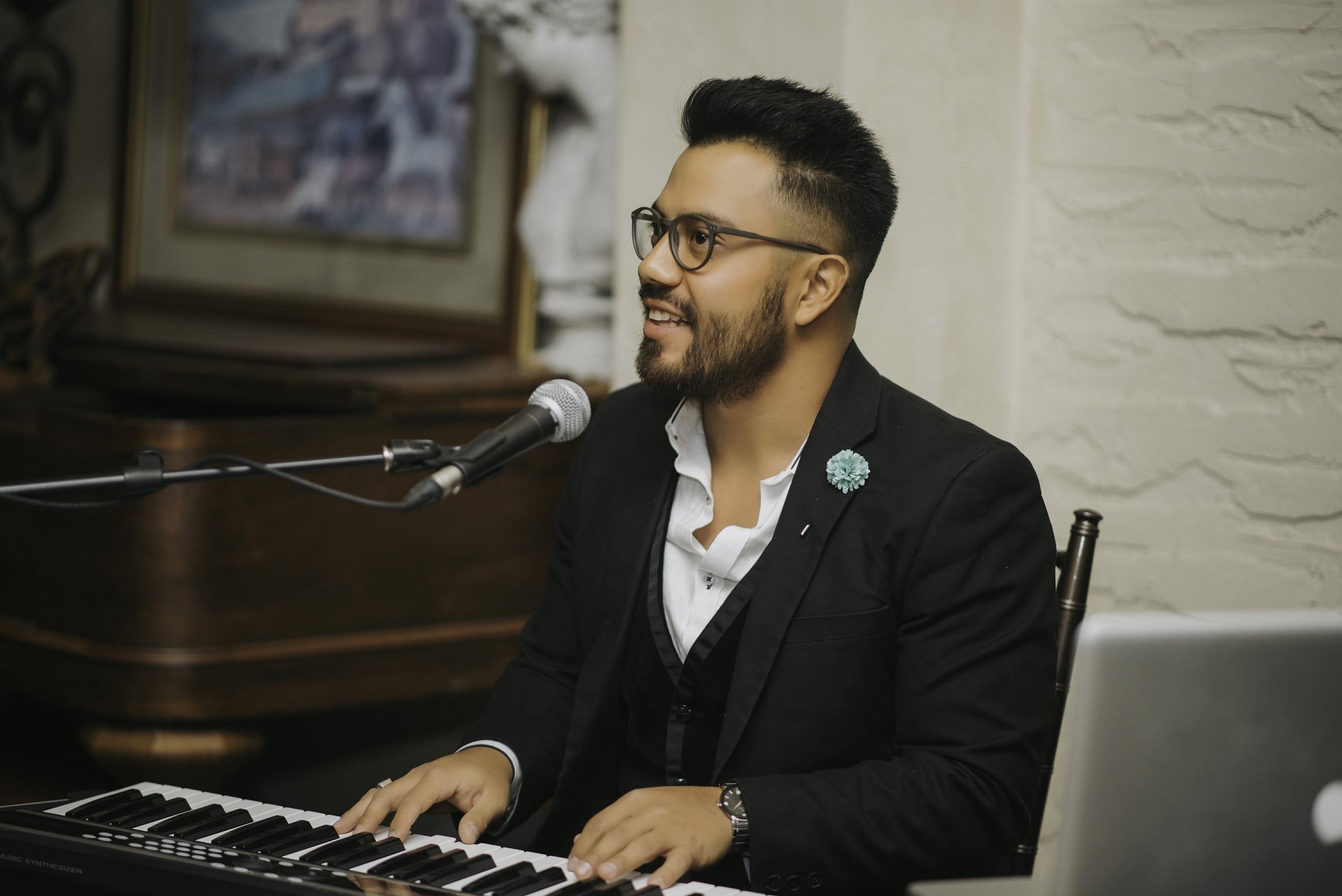 Jorge Playing Piano at Hacienda